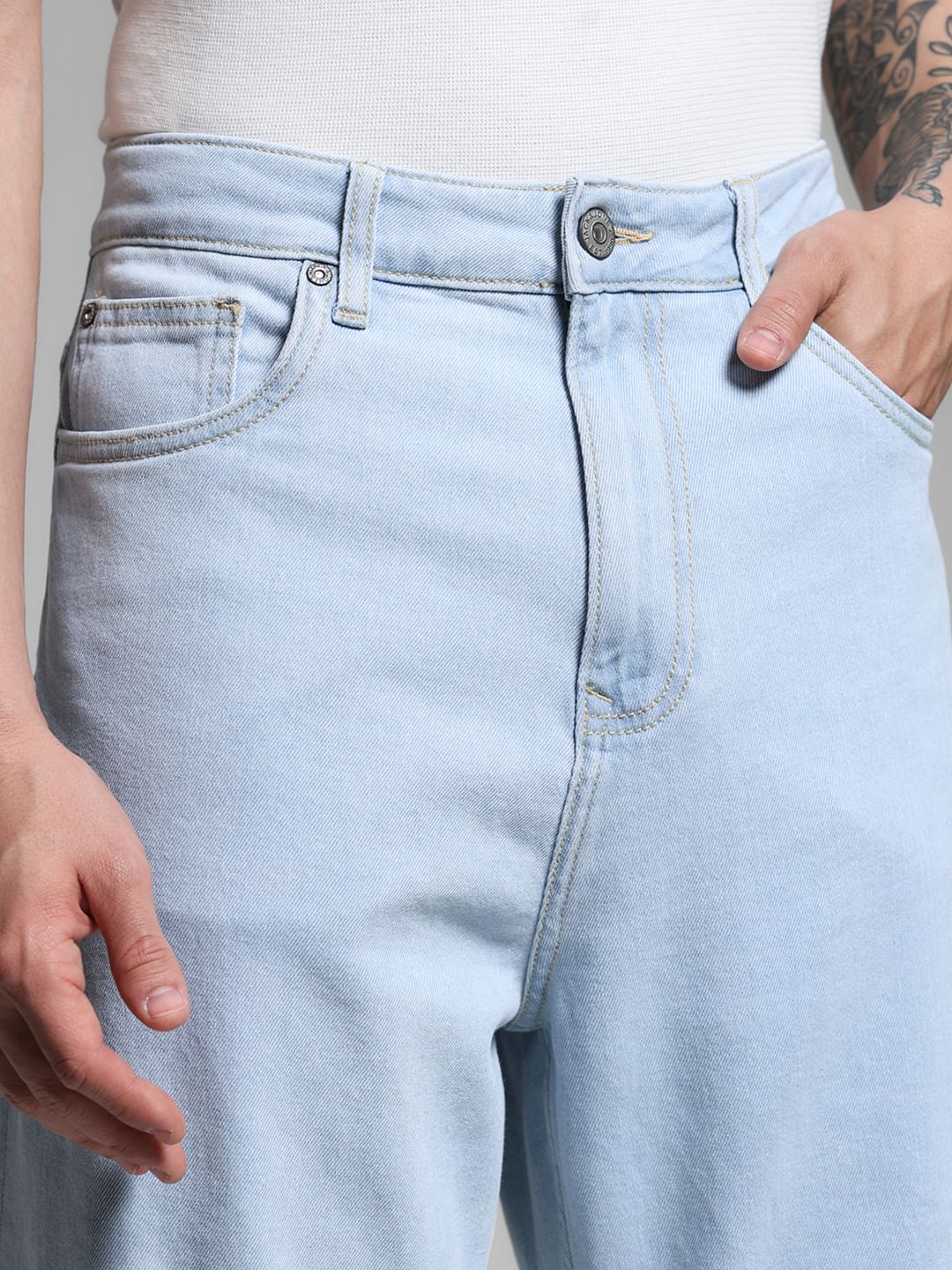 Light Blue High Rise Dario Loose Fit Jeans - Image 4