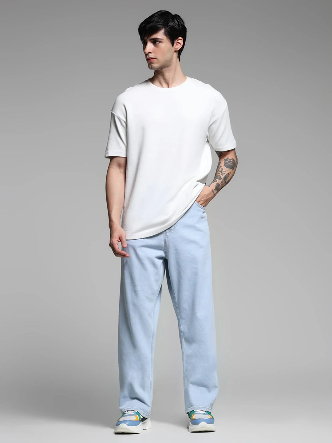 Light Blue High Rise Dario Loose Fit Jeans - Image 6