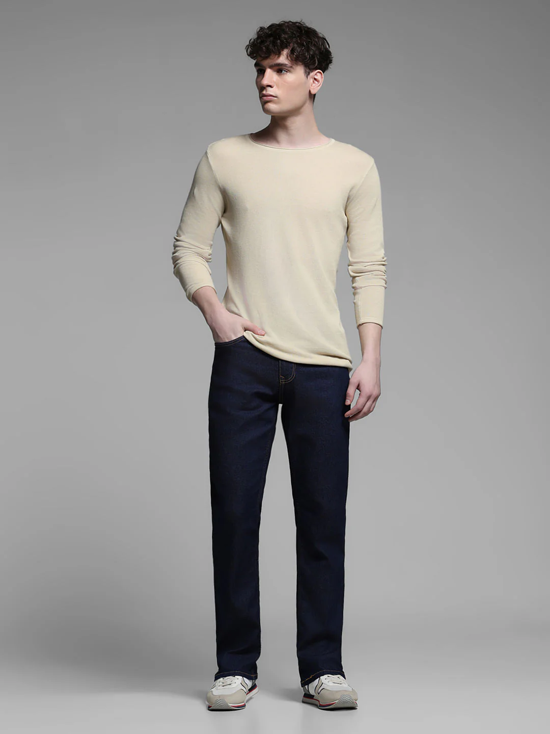 Dark Blue High Rise Bootcut Jeans - Image 6
