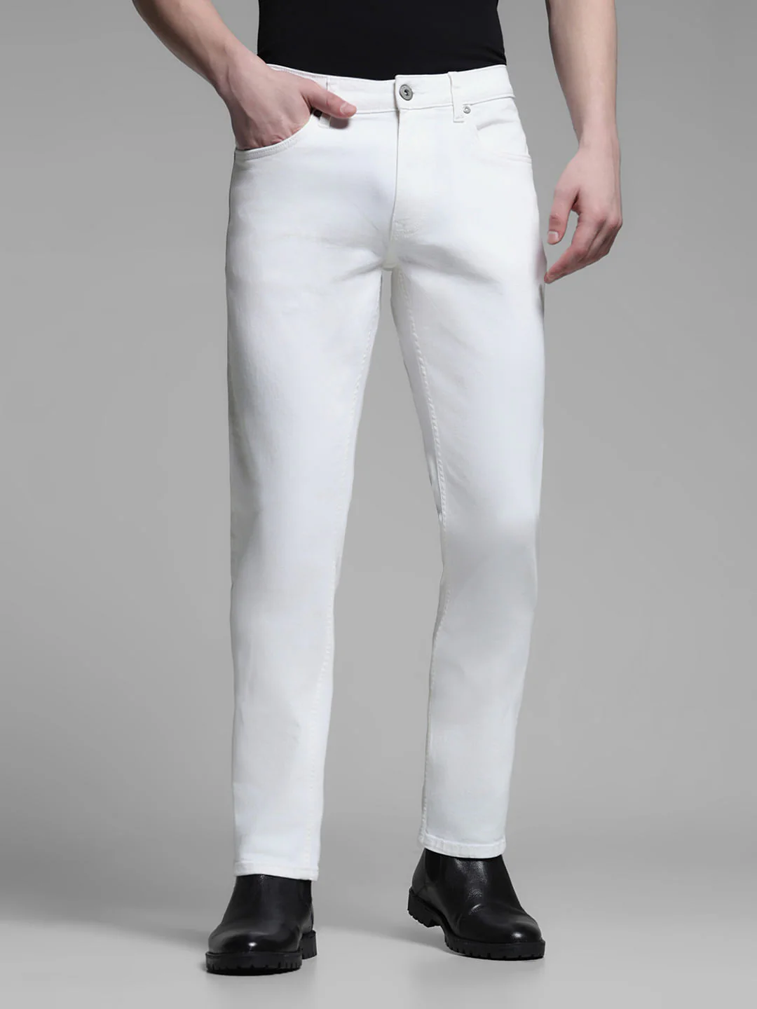 White Low Rise Tim Anti Fit Jeans