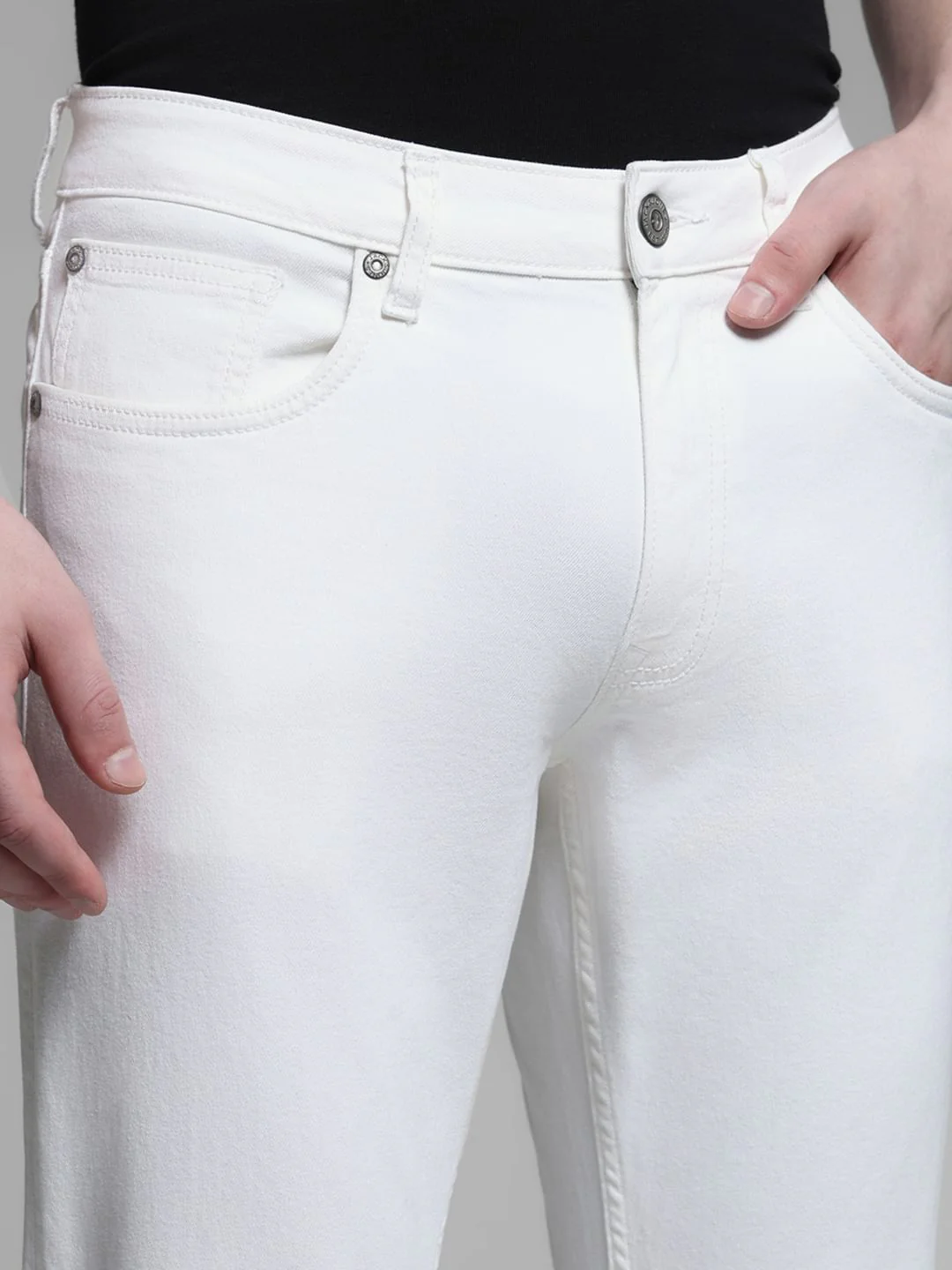 White Low Rise Tim Anti Fit Jeans - Image 4