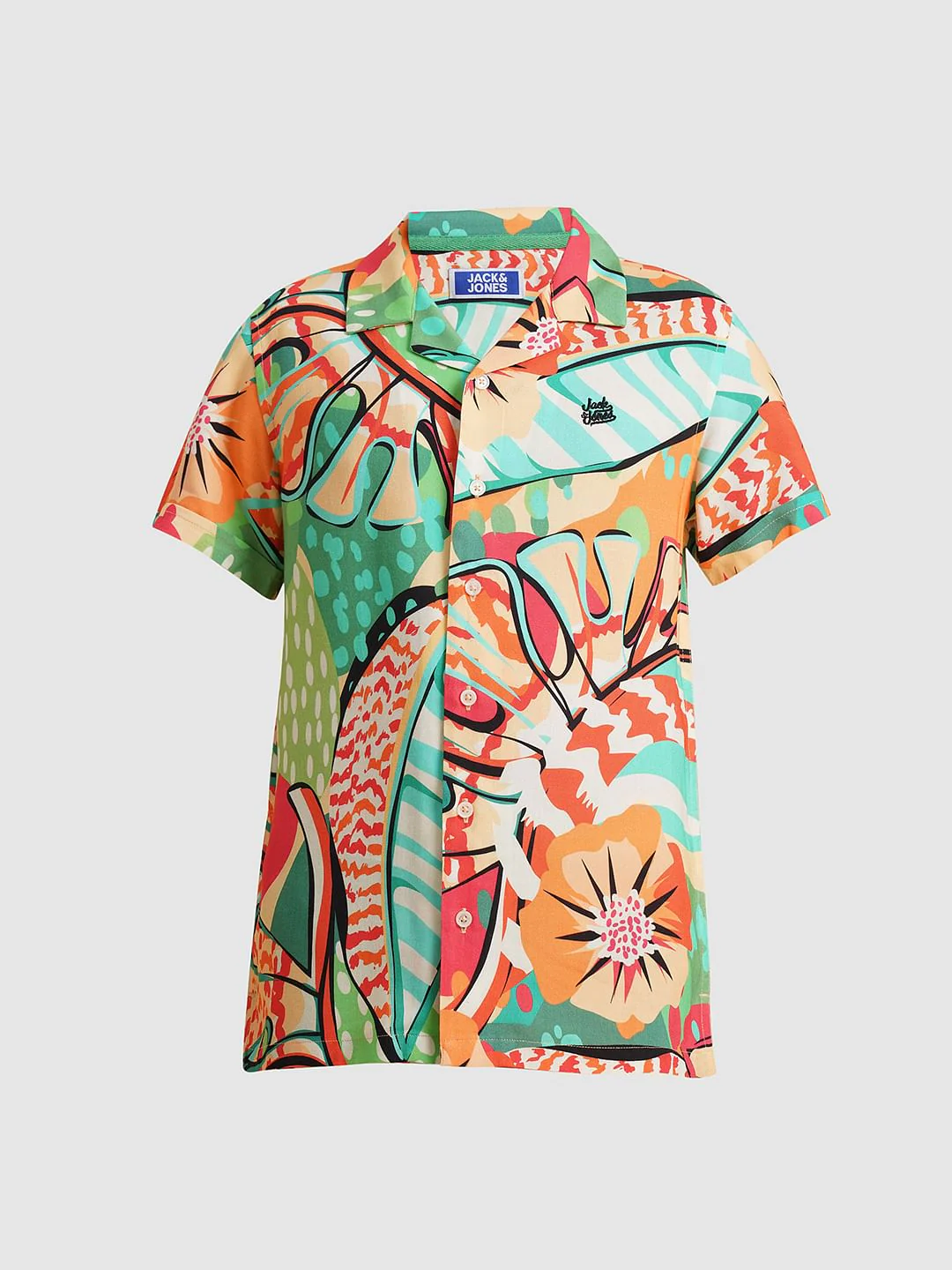 Boys Green Printed Co-ord Set Shirt - Image 7
