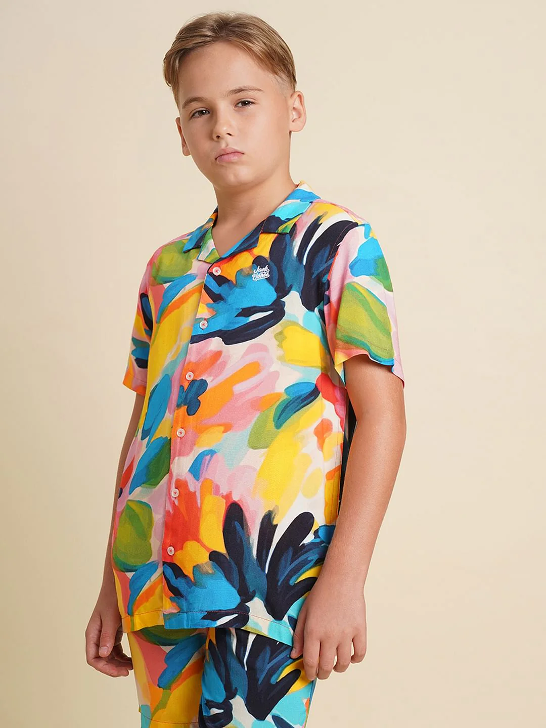 Boys Multi-Colour Printed Viscose Shirt - Image 3