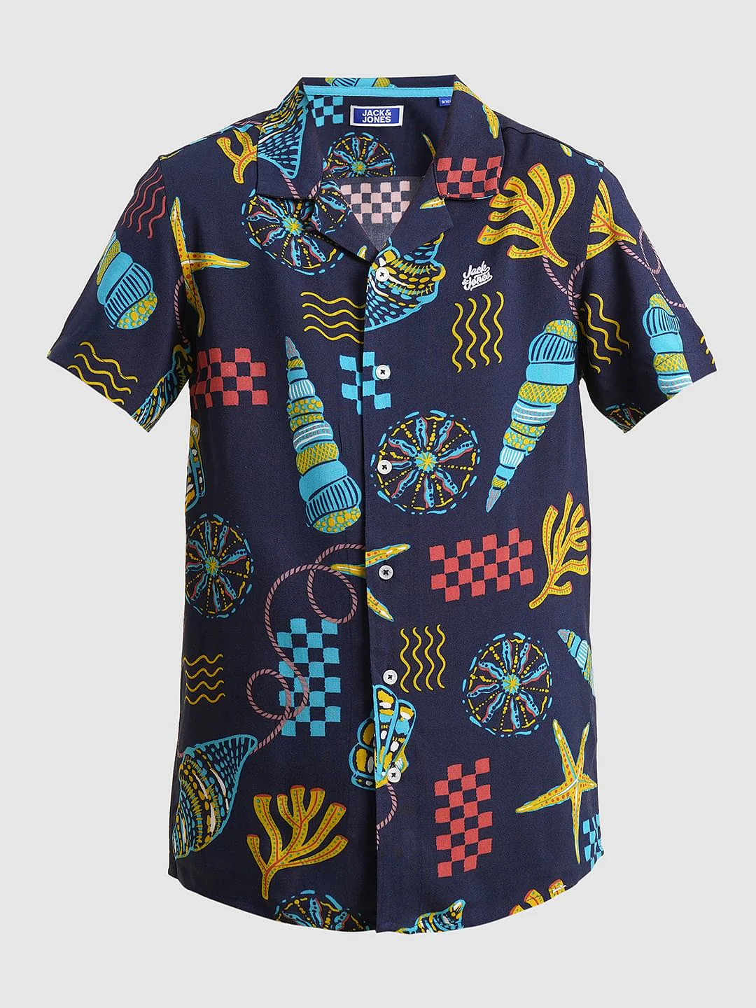 Boys Blue Printed Short Sleeves Shirt - Image 7