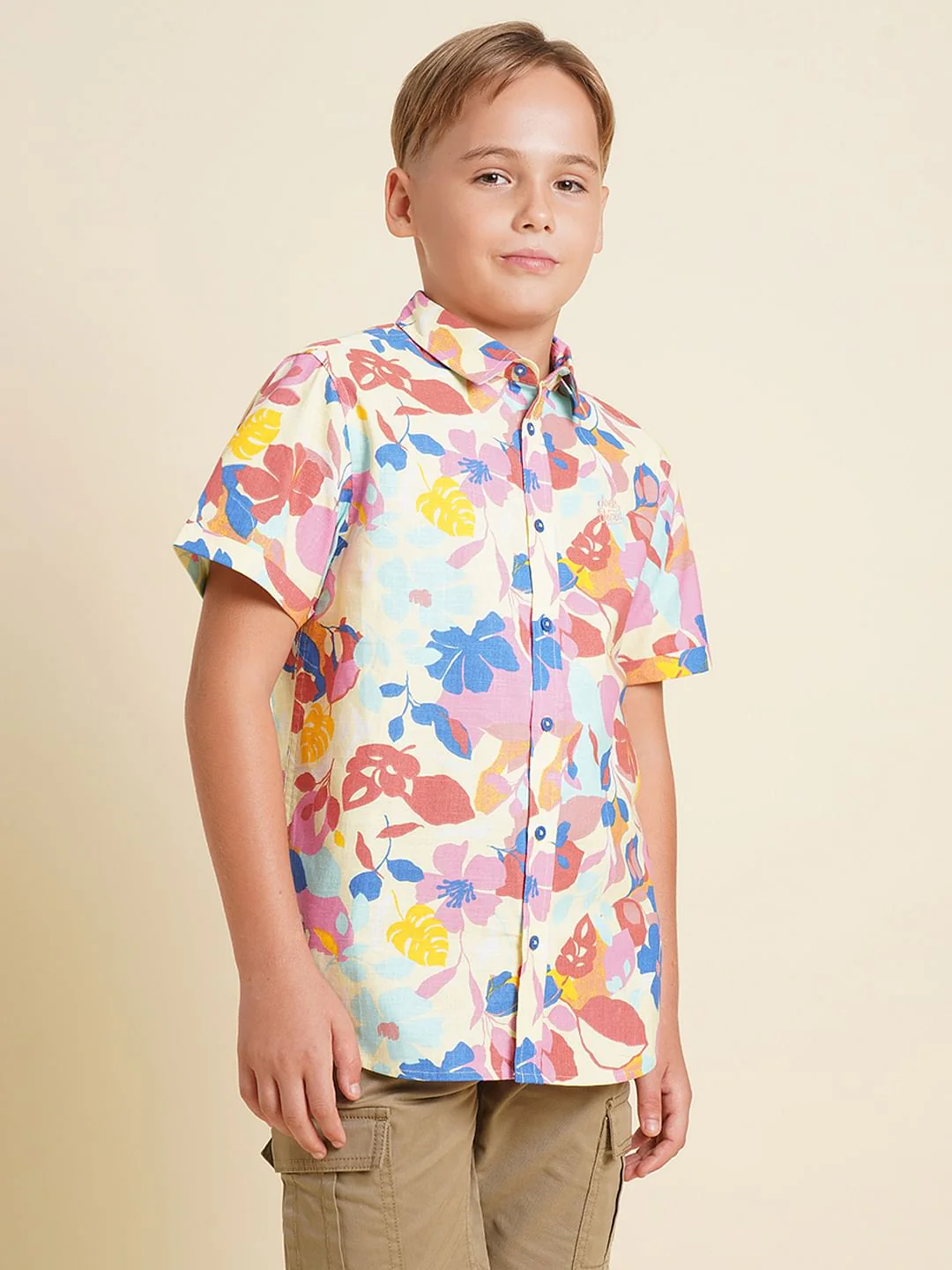Boys Multi-Colour Printed Cotton Shirt - Image 3