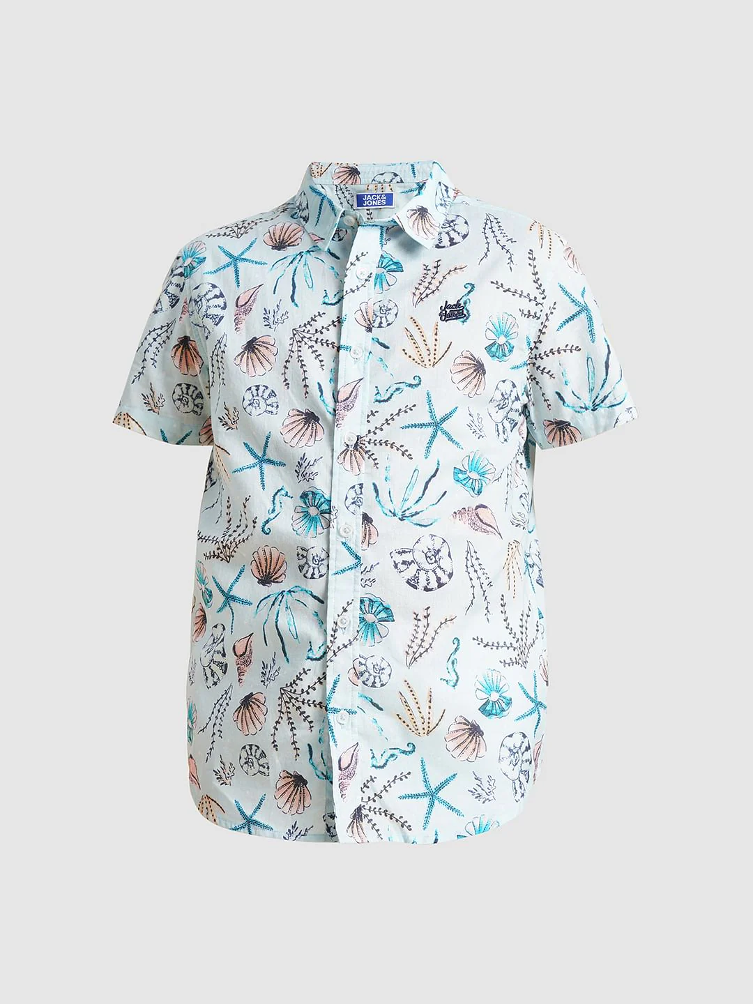 Boys Blue Sea Shells Print Shirt - Image 7