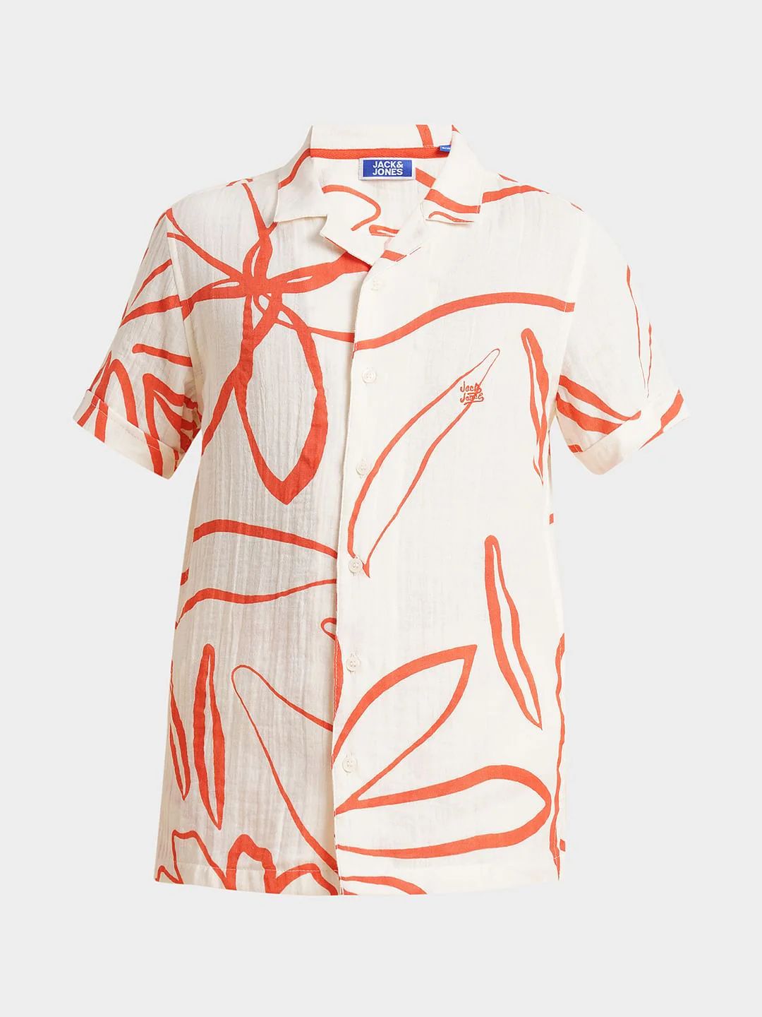 Boys White Printed Co-ord Set Shirt - Image 7