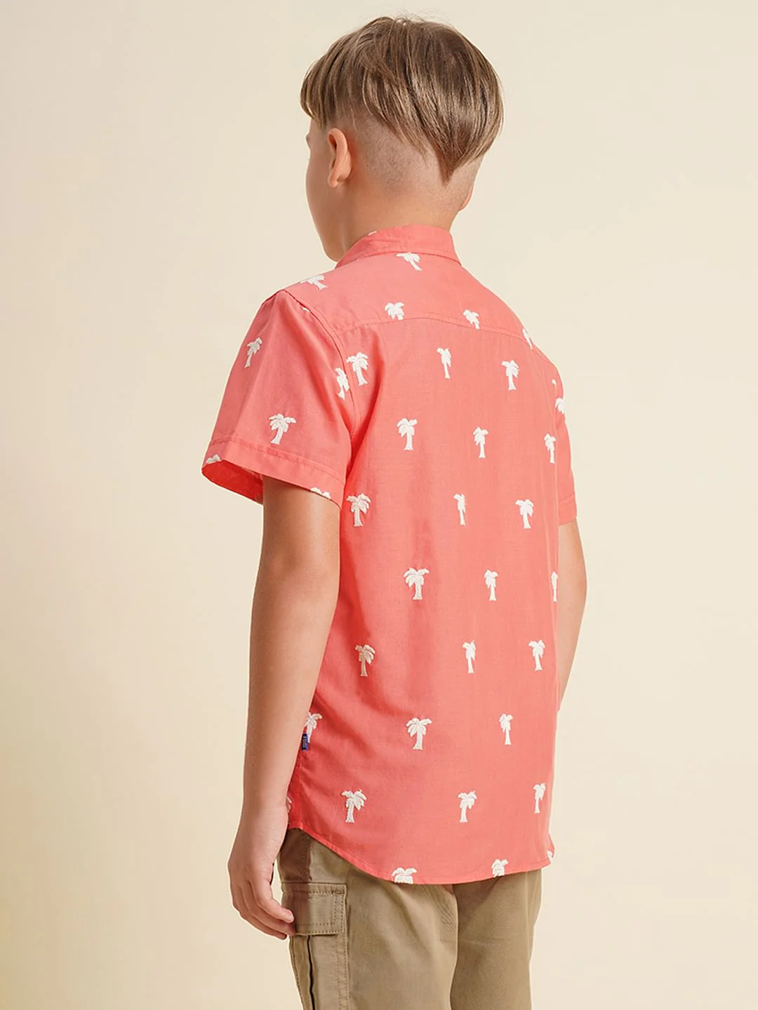 Boys Coral Embroidered Print Shirt - Image 4