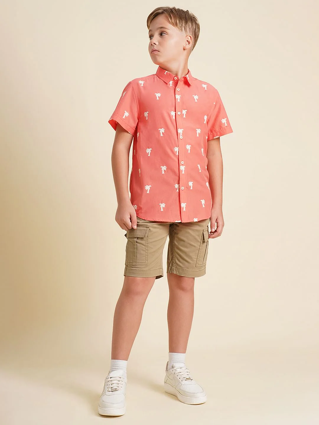 Boys Coral Embroidered Print Shirt - Image 5