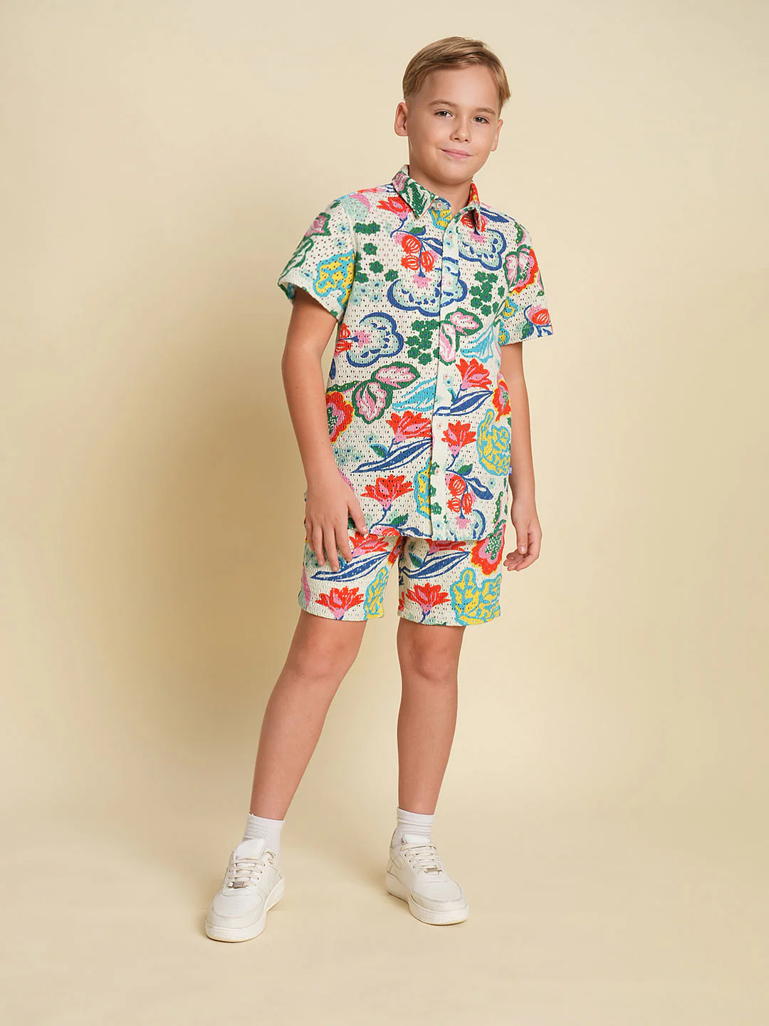 Boys Multi-Colour Printed Co-ord Set Shirt - Image 5
