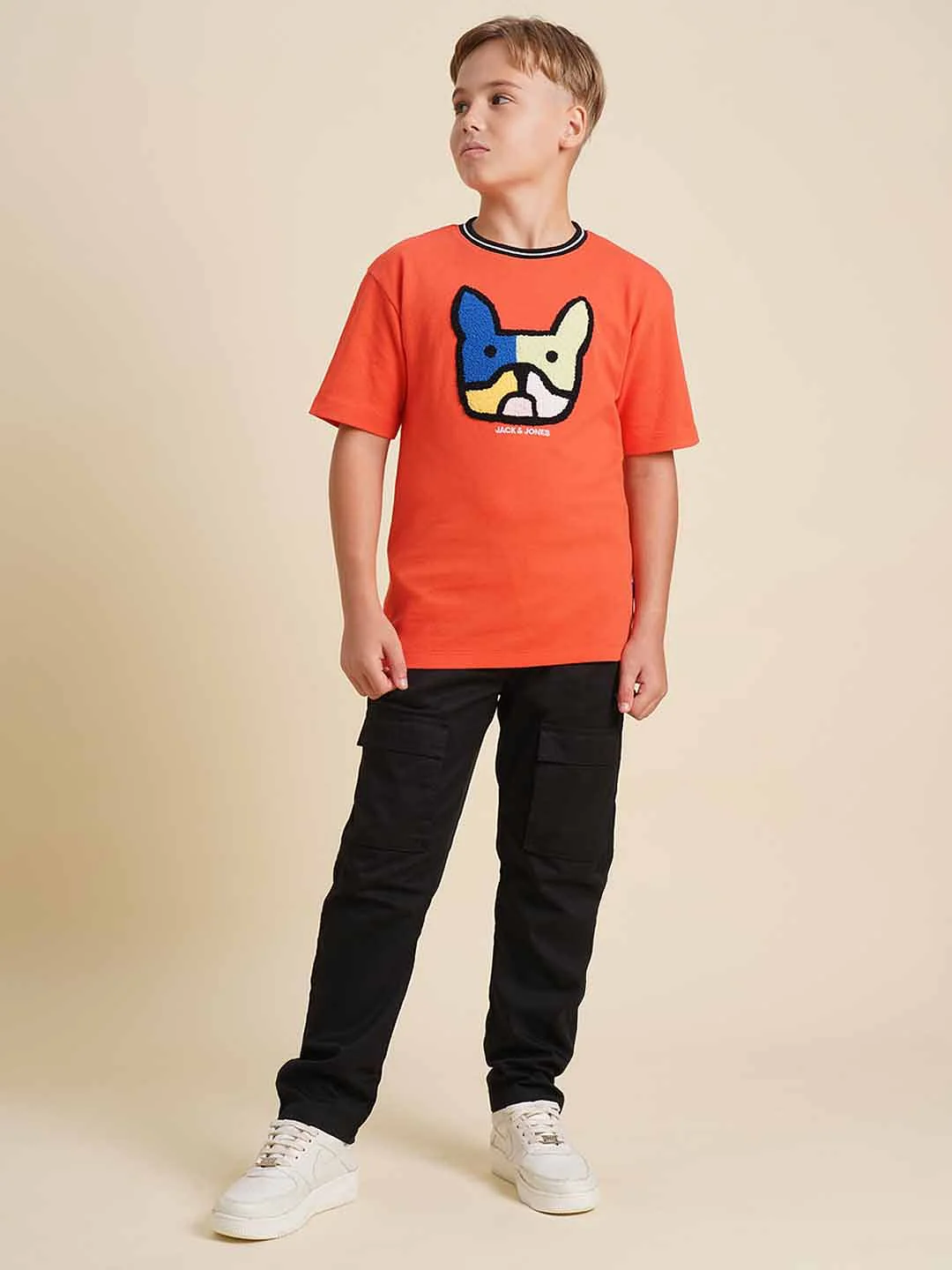 Boys Black Mid Rise Cotton Pants - Image 5
