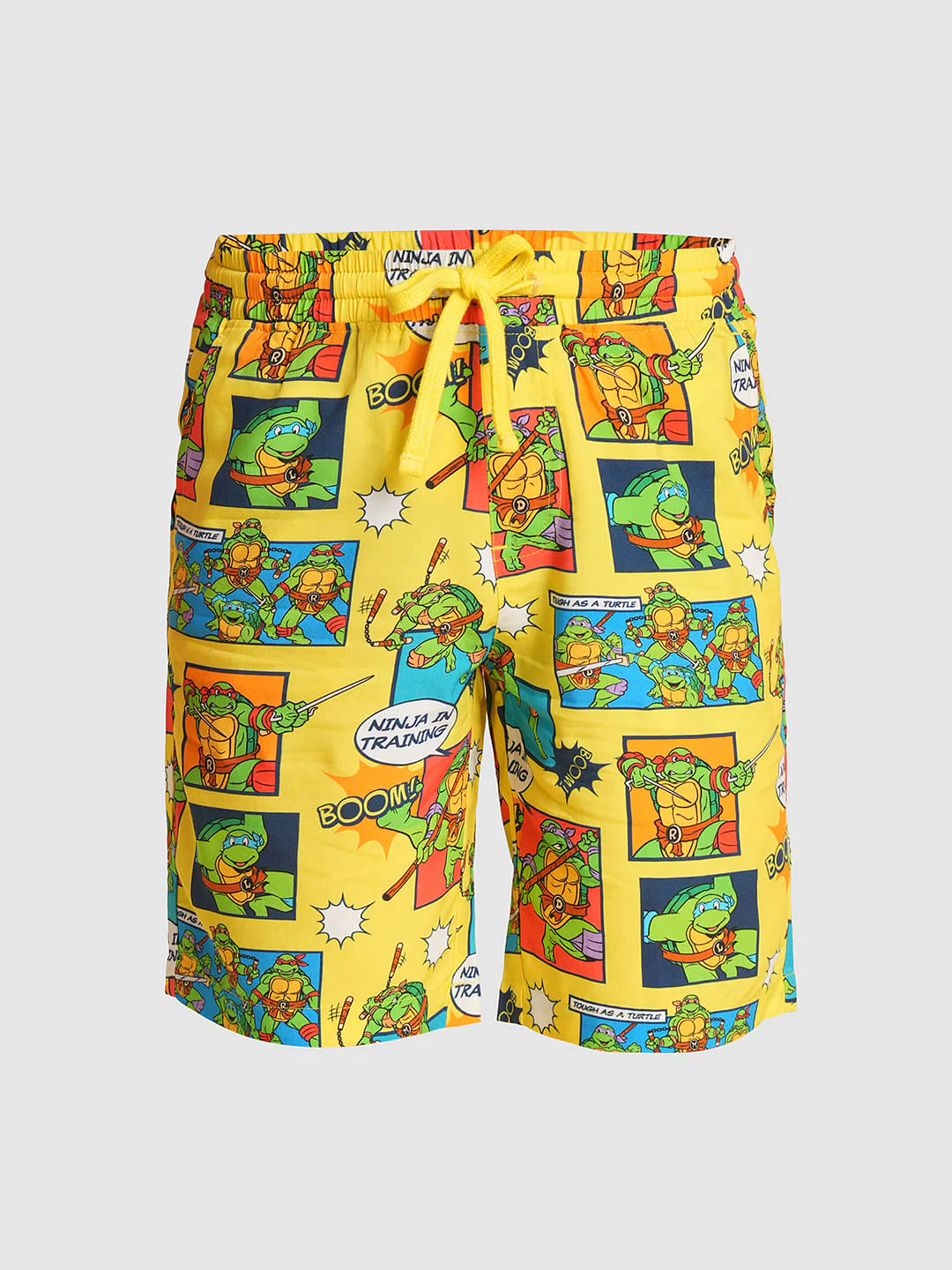 Boys Yellow Ninja Turtles Print Co-ord Set Shorts - Image 7