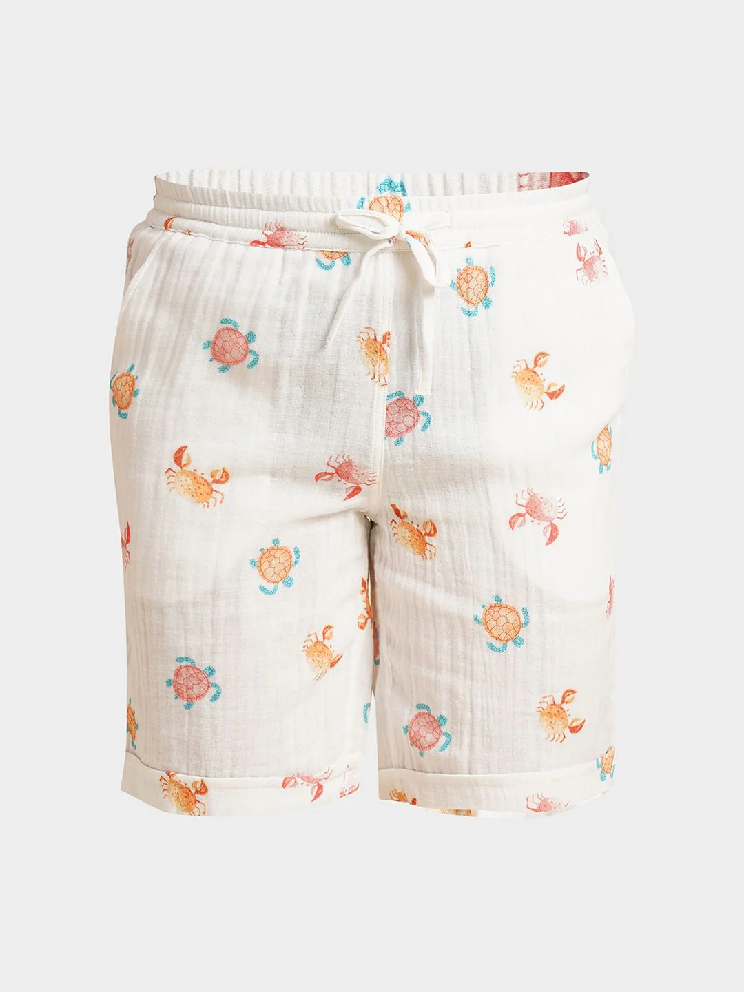 Boys White Printed Co-ord Set Shorts - Image 7
