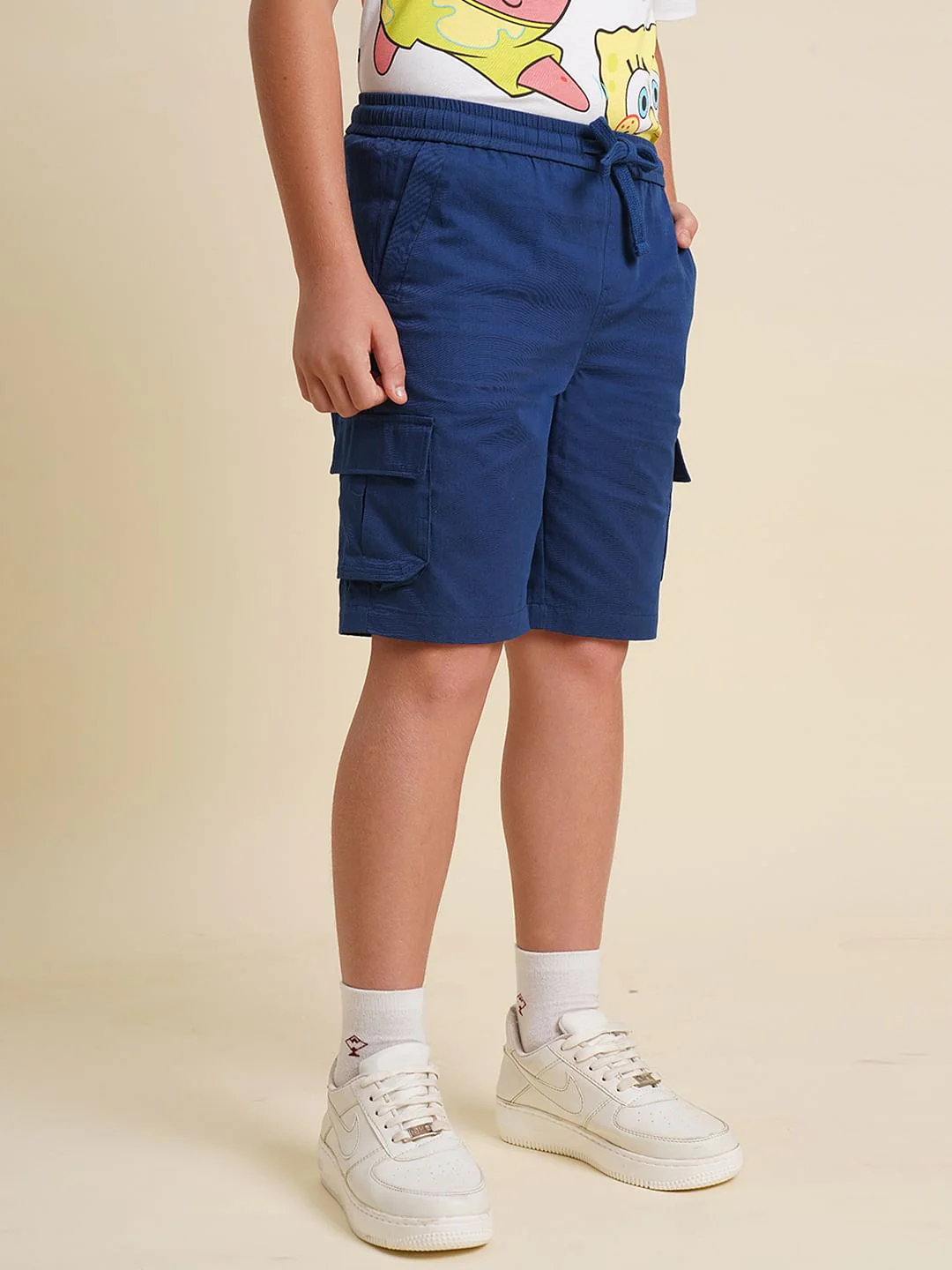 Boys Navy Blue Cotton Shorts - Image 3