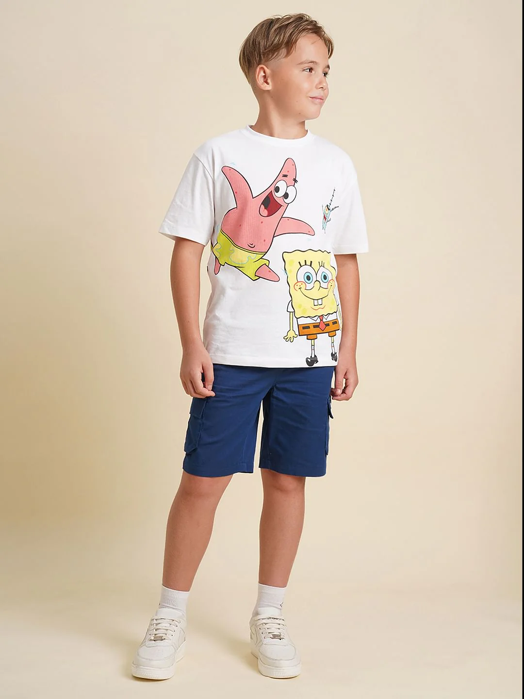 Boys Navy Blue Cotton Shorts - Image 5