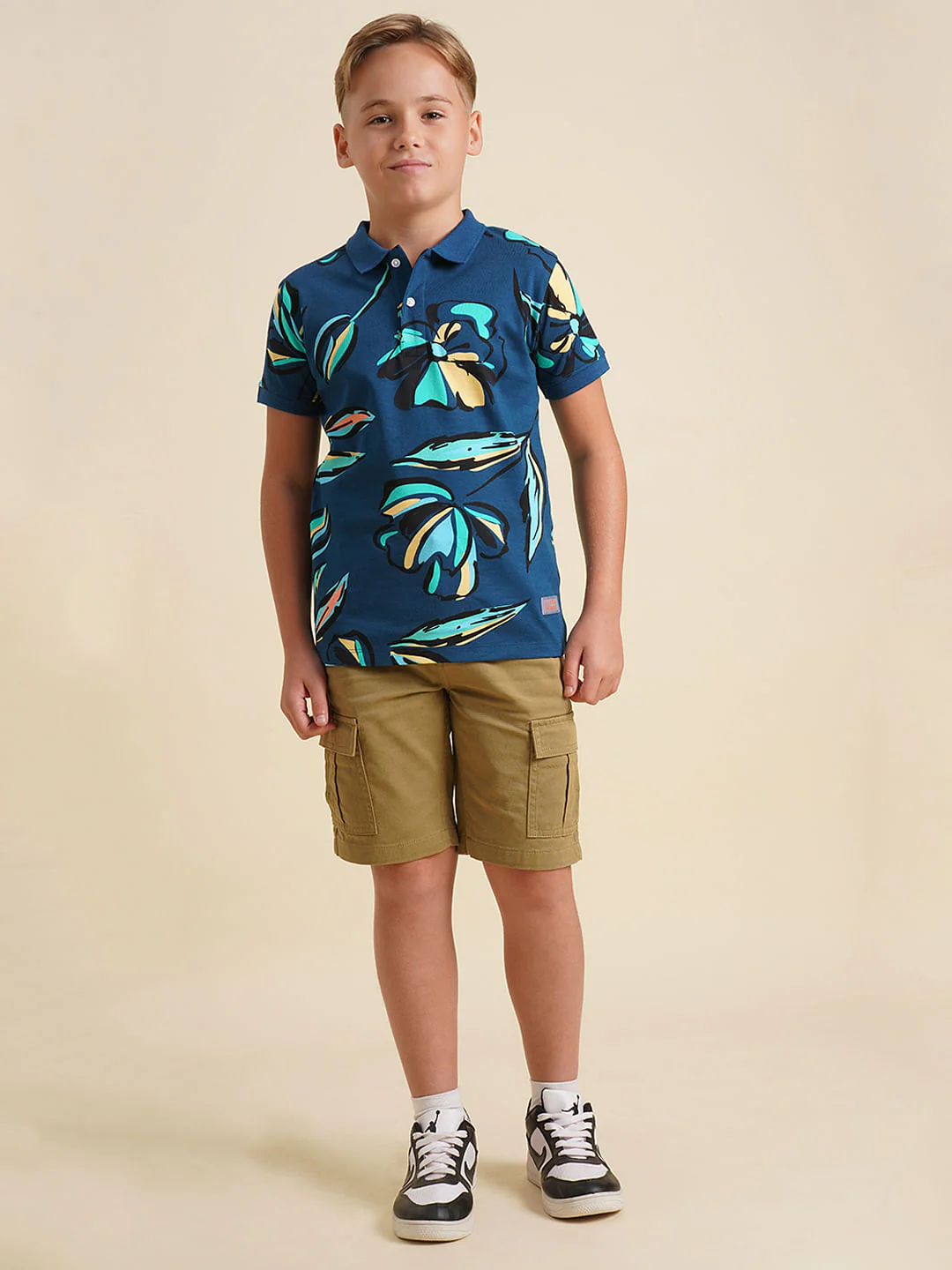 Boys Dark Beige Cotton Denim Shorts - Image 5