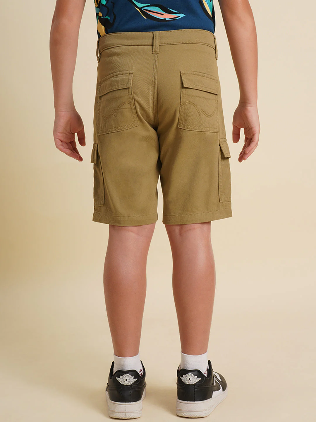 Boys Dark Beige Cotton Denim Shorts - Image 9