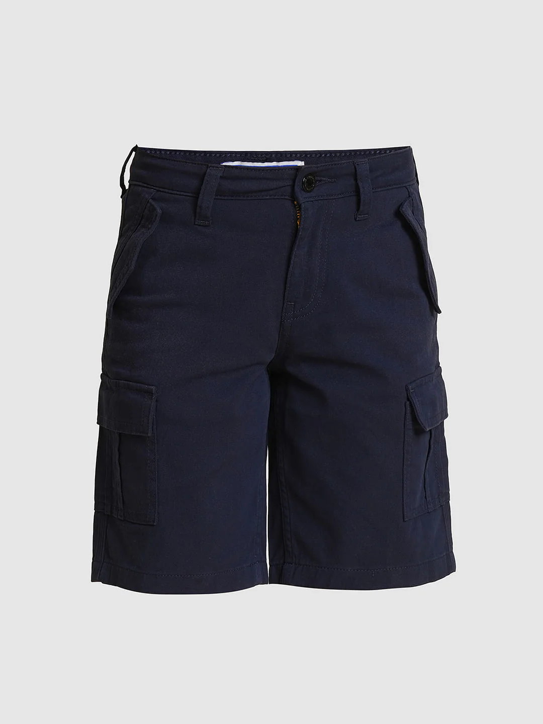 Boys Dark Blue Cotton Casual Shorts - Image 7