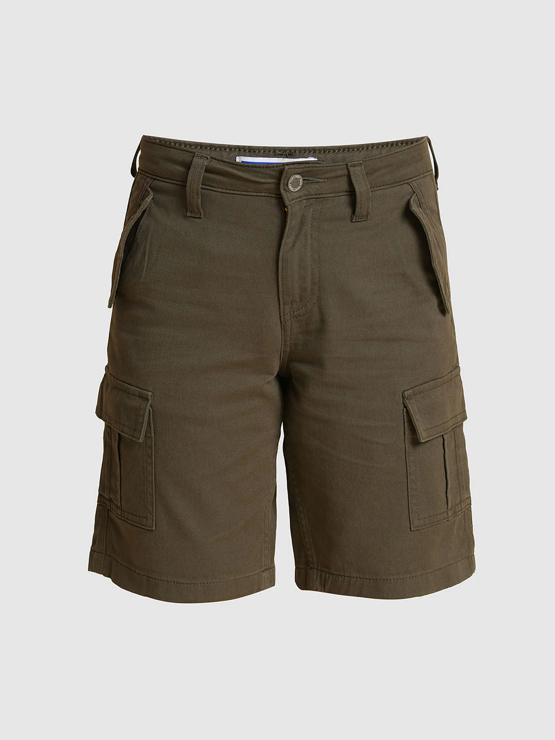 Boys Olive Cotton Casual Shorts - Image 7