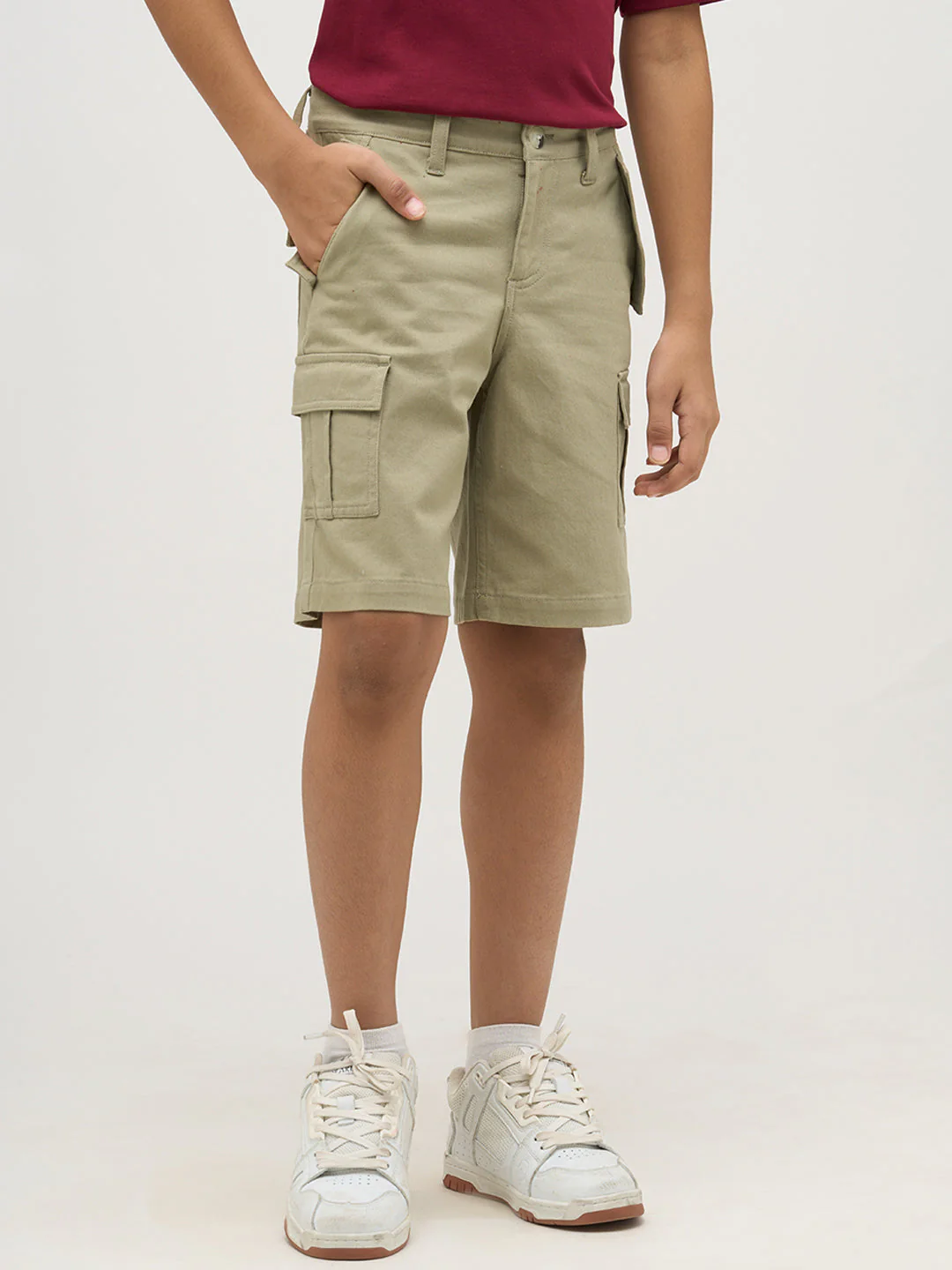 Boys Brown 5 Pockets Shorts - Image 2