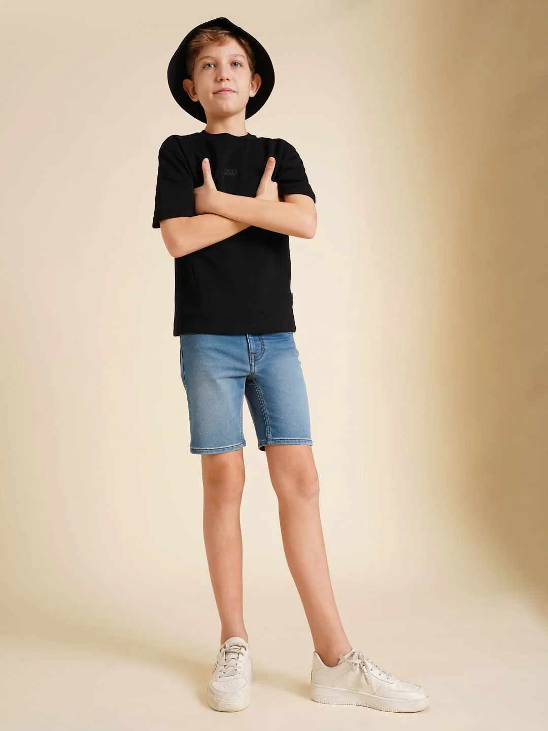 Boys Blue Mid Rise Denim Shorts