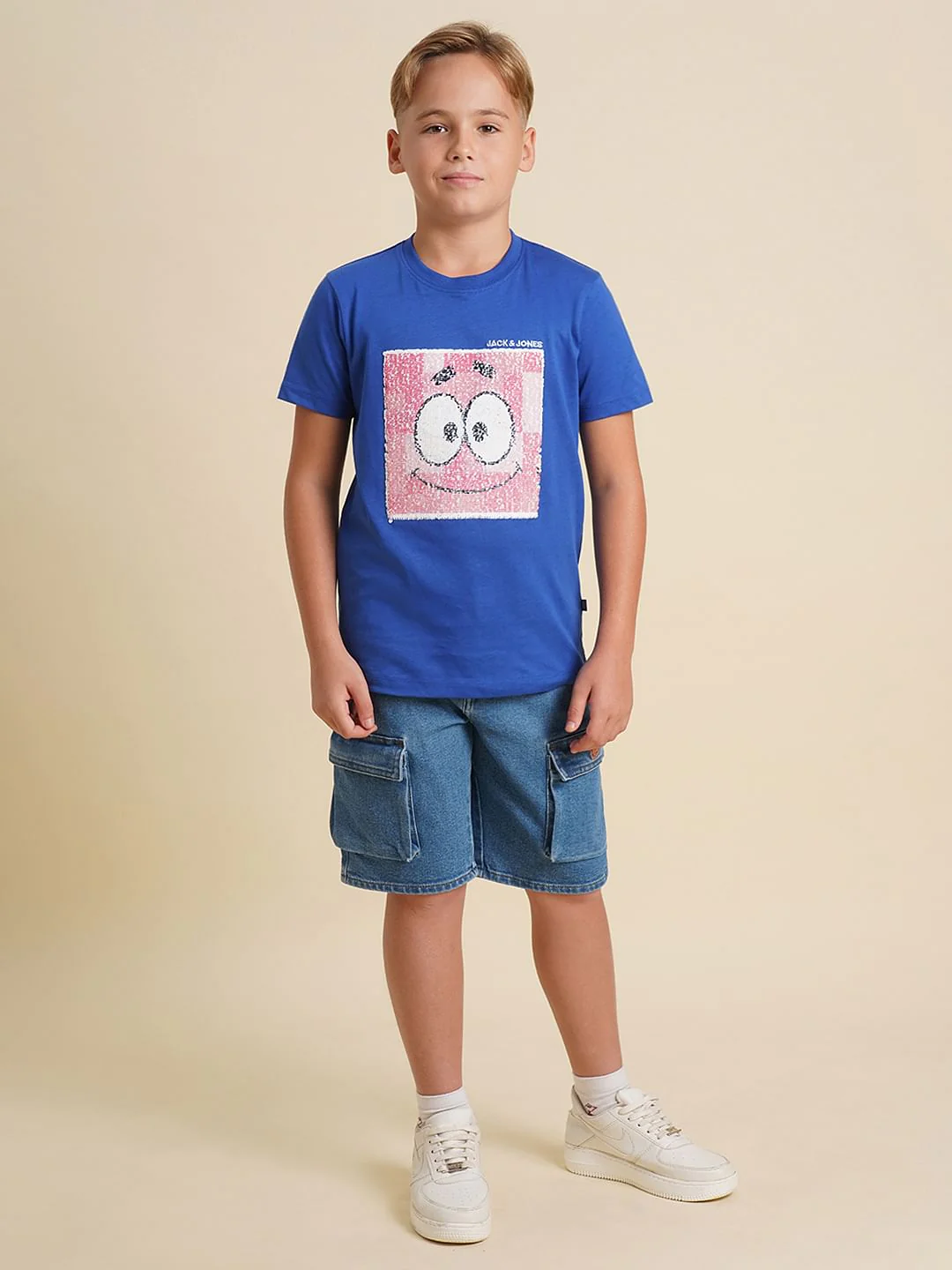 Boys Blue Cotton Denim Shorts - Image 5