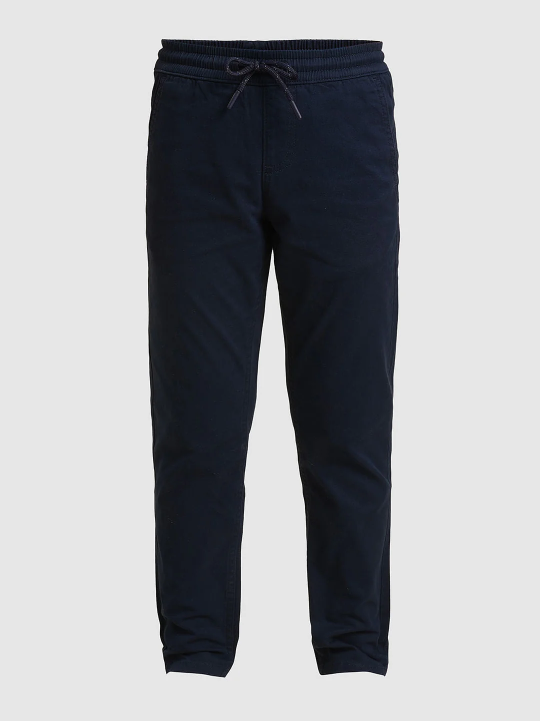 Boys Dark Blue Mid Rise Cotton Pants - Image 7