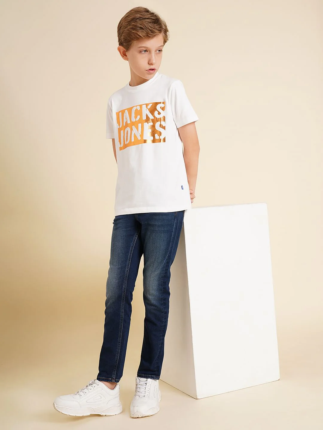 Boys Blue Elasticated Waistband Straight Fit Jeans