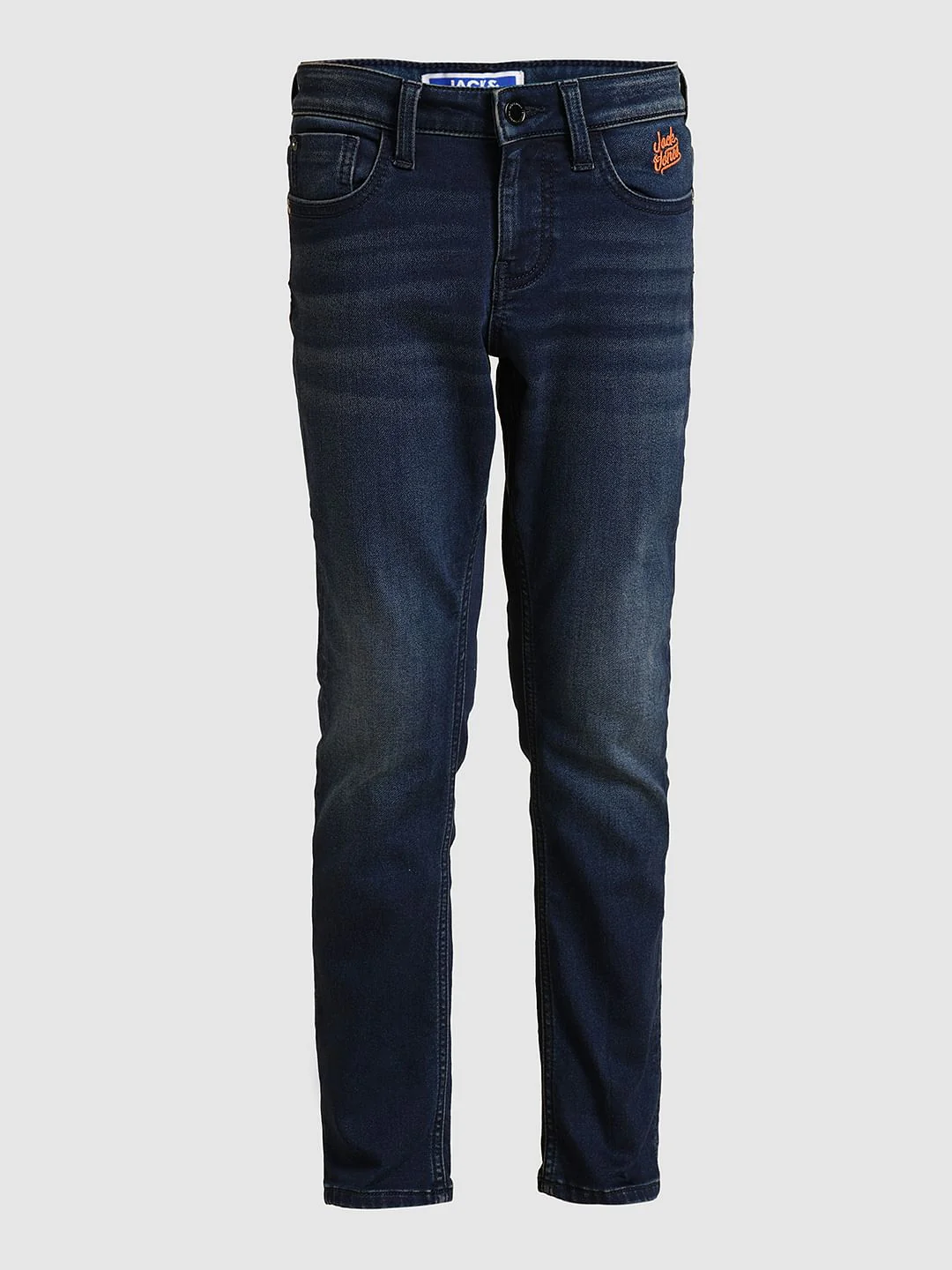 Boys Dark Blue Mid Rise Straight Fit Jeans - Image 7