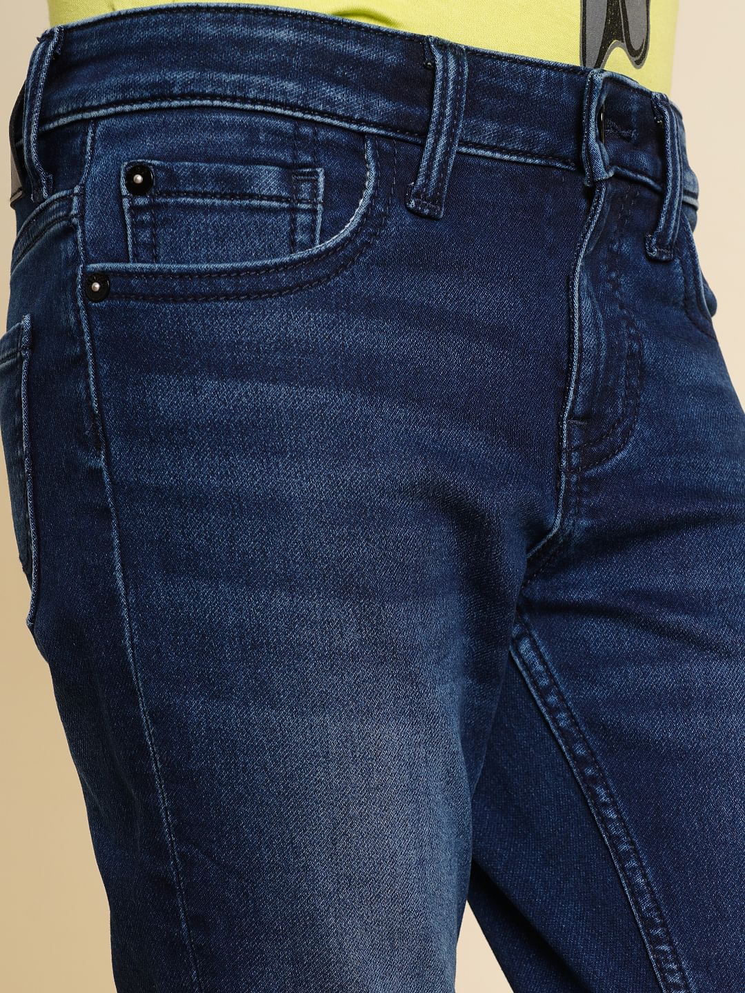 Boys Dark Blue Mid Rise Straight Fit Jeans - Image 6