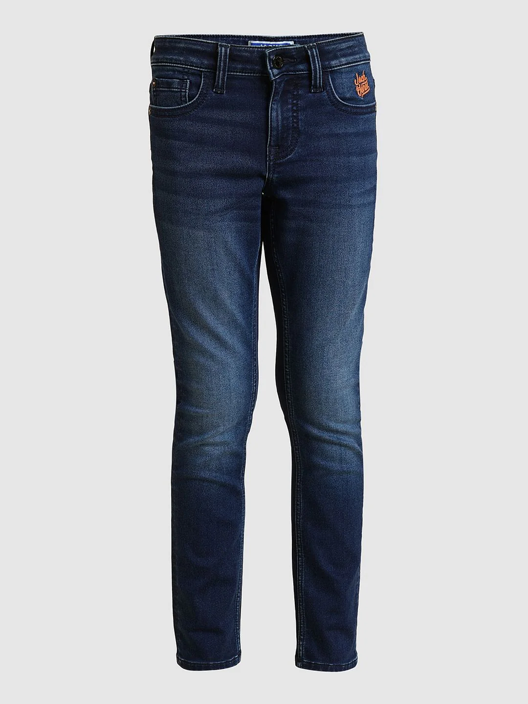 Boys Dark Blue Mid Rise Straight Fit Jeans - Image 7