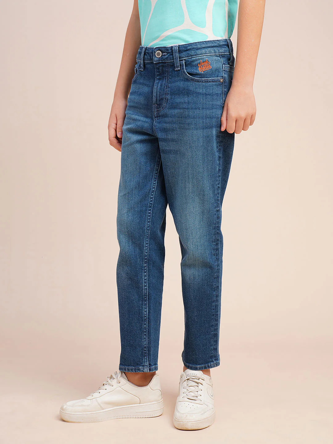 Boys Blue Mid Rise Cropped Jeans - Image 3