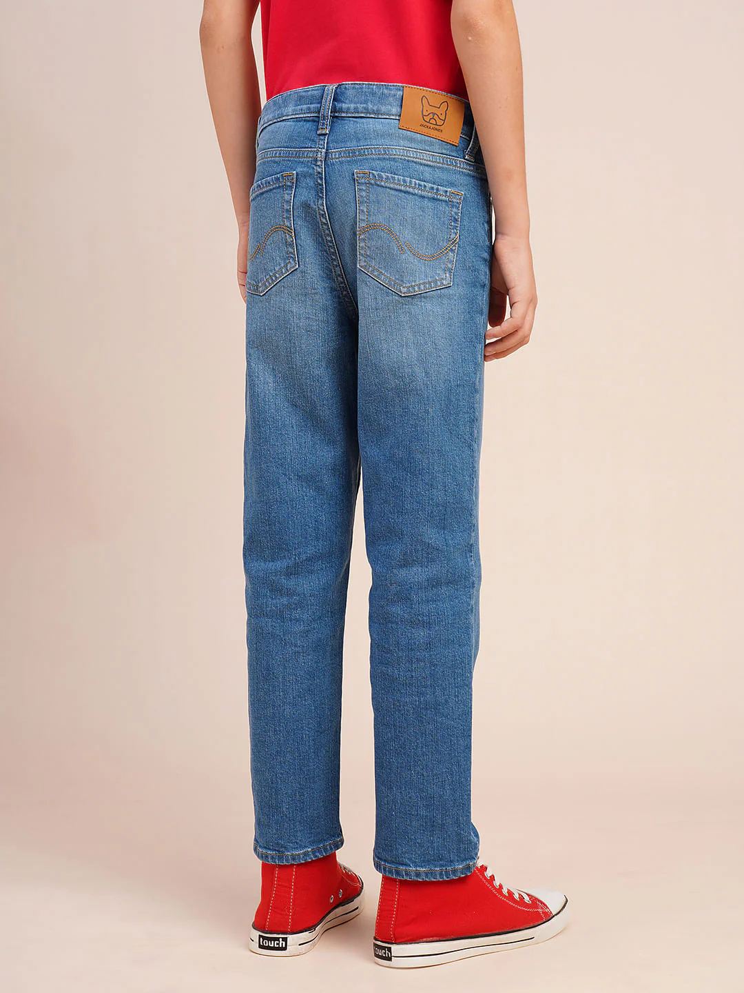 Boys Blue Light Wash Cropped Jeans - Image 4