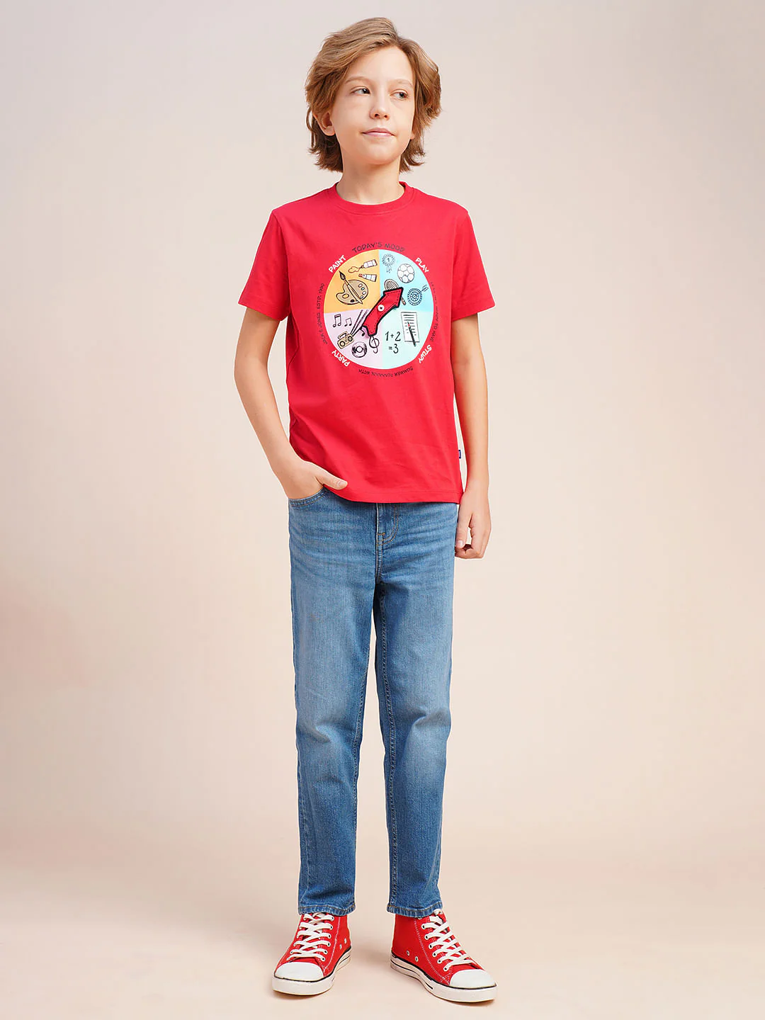 Boys Blue Light Wash Cropped Jeans - Image 5