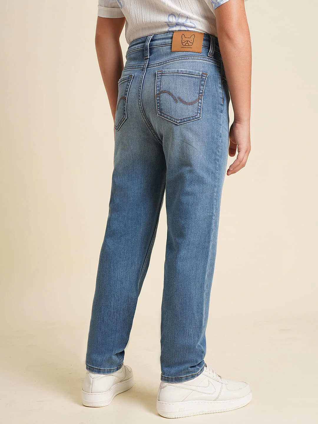 Boys Light Blue Mid Rise Regular Fit Jeans - Image 4