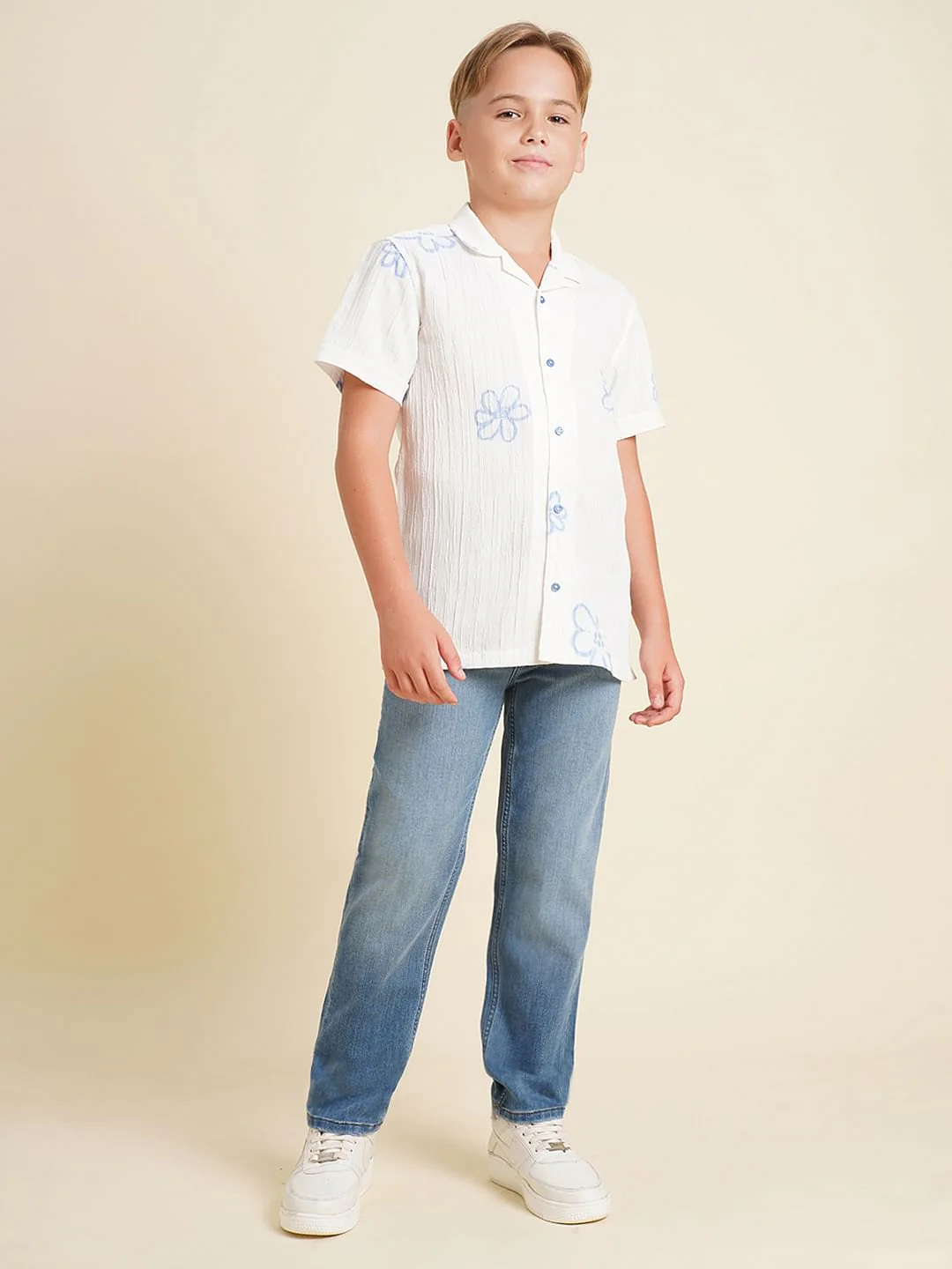 Boys Light Blue Mid Rise Regular Fit Jeans - Image 5