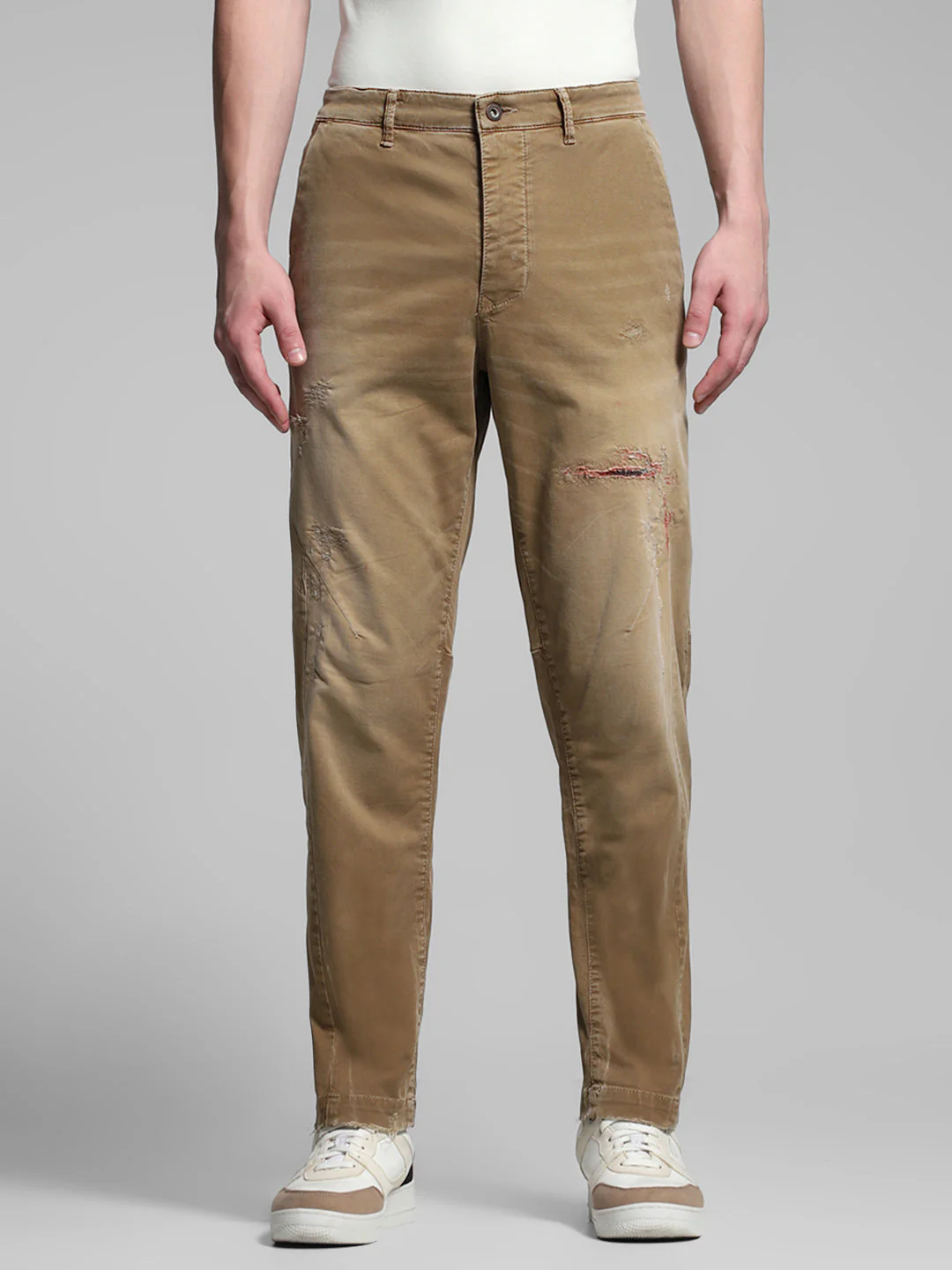 Brown Distressed Anti Fit Jeans - Image 8