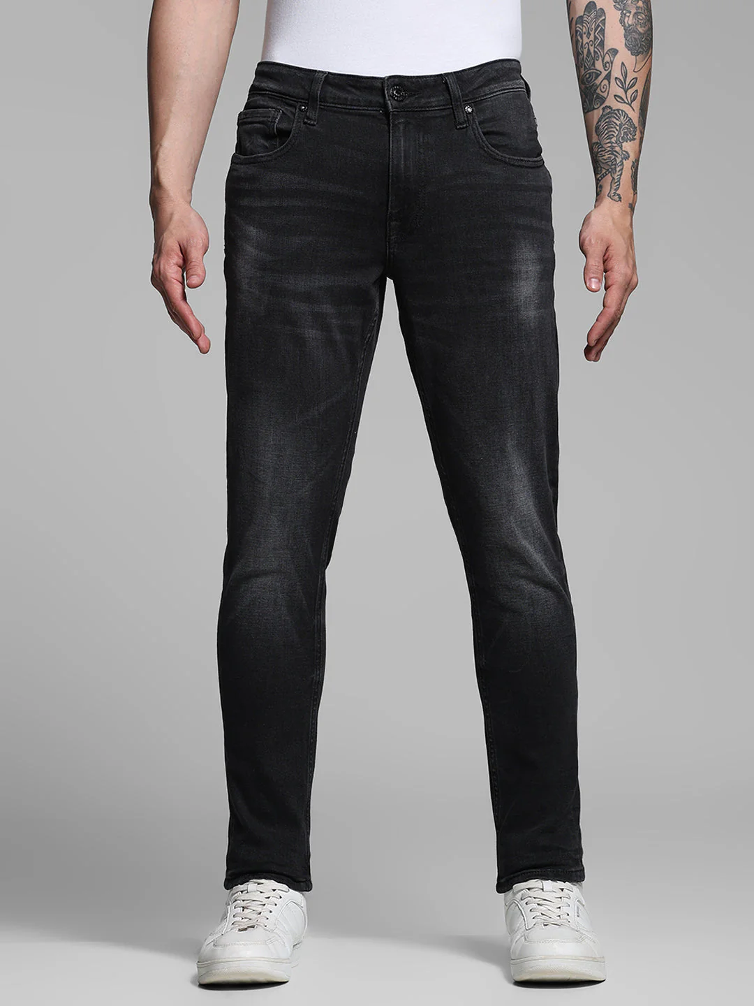 Washed Brak Slim Fit Jeans - Black - Image 8