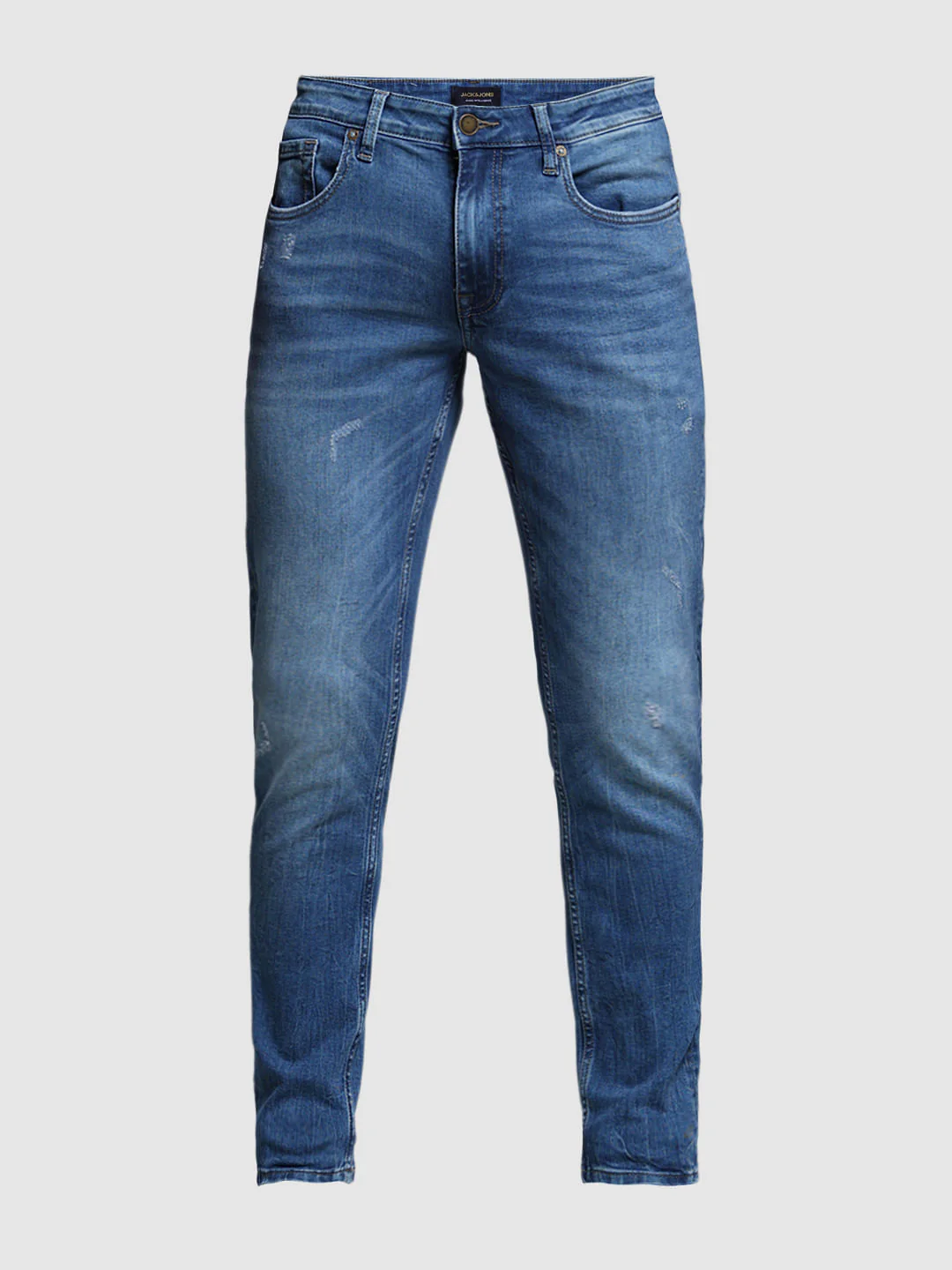 Washed Brak Slim Fit Jeans - Blue - Image 7