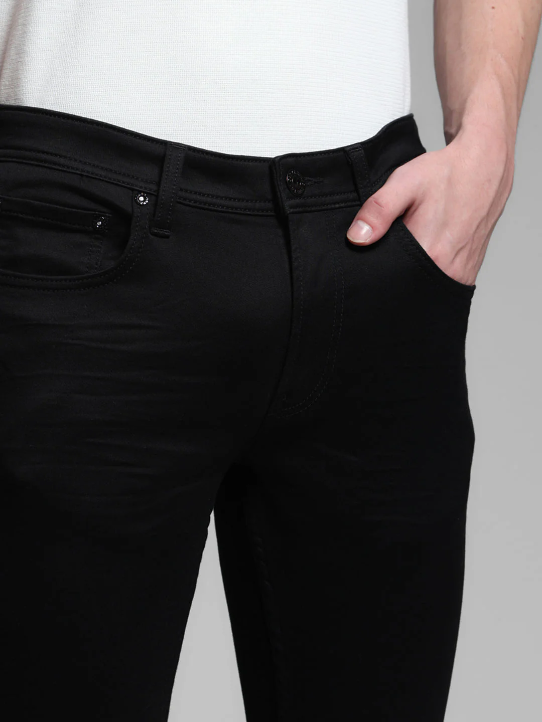 Washed Brak Slim Fit Jeans - Black - Image 4