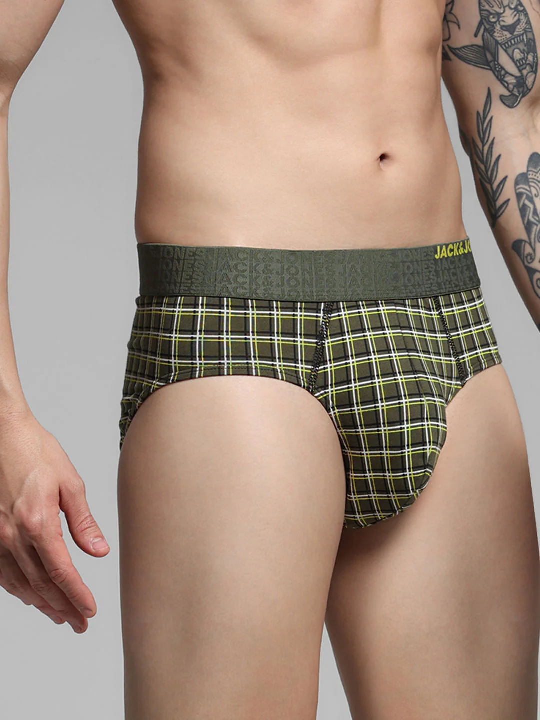 Olive Check Briefs - Image 2