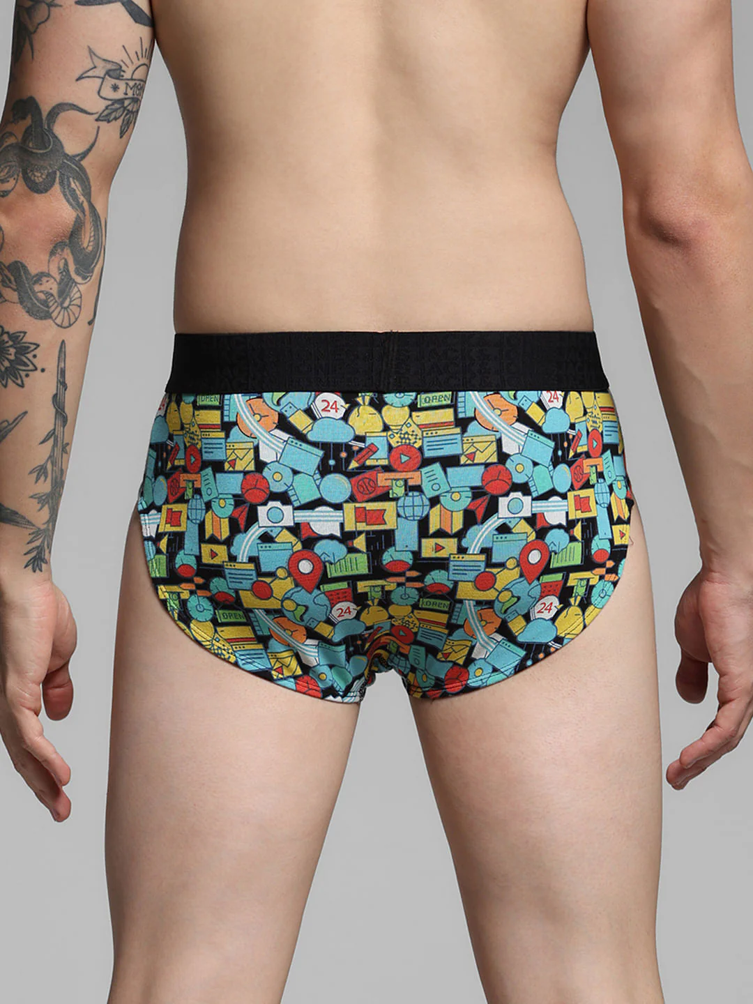 Black Printed Briefs - Image 3