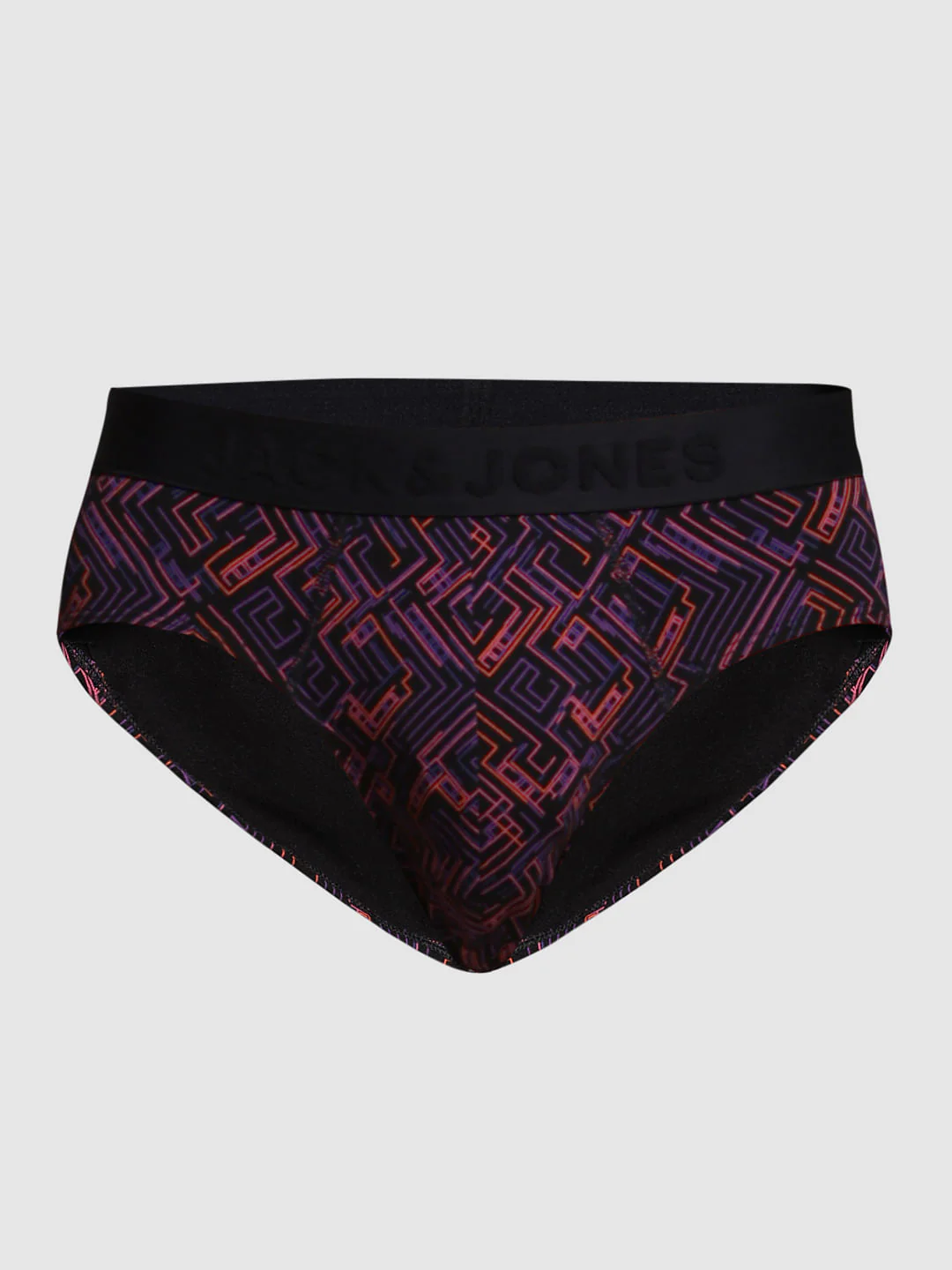 Black Abstract Print Briefs - Image 6