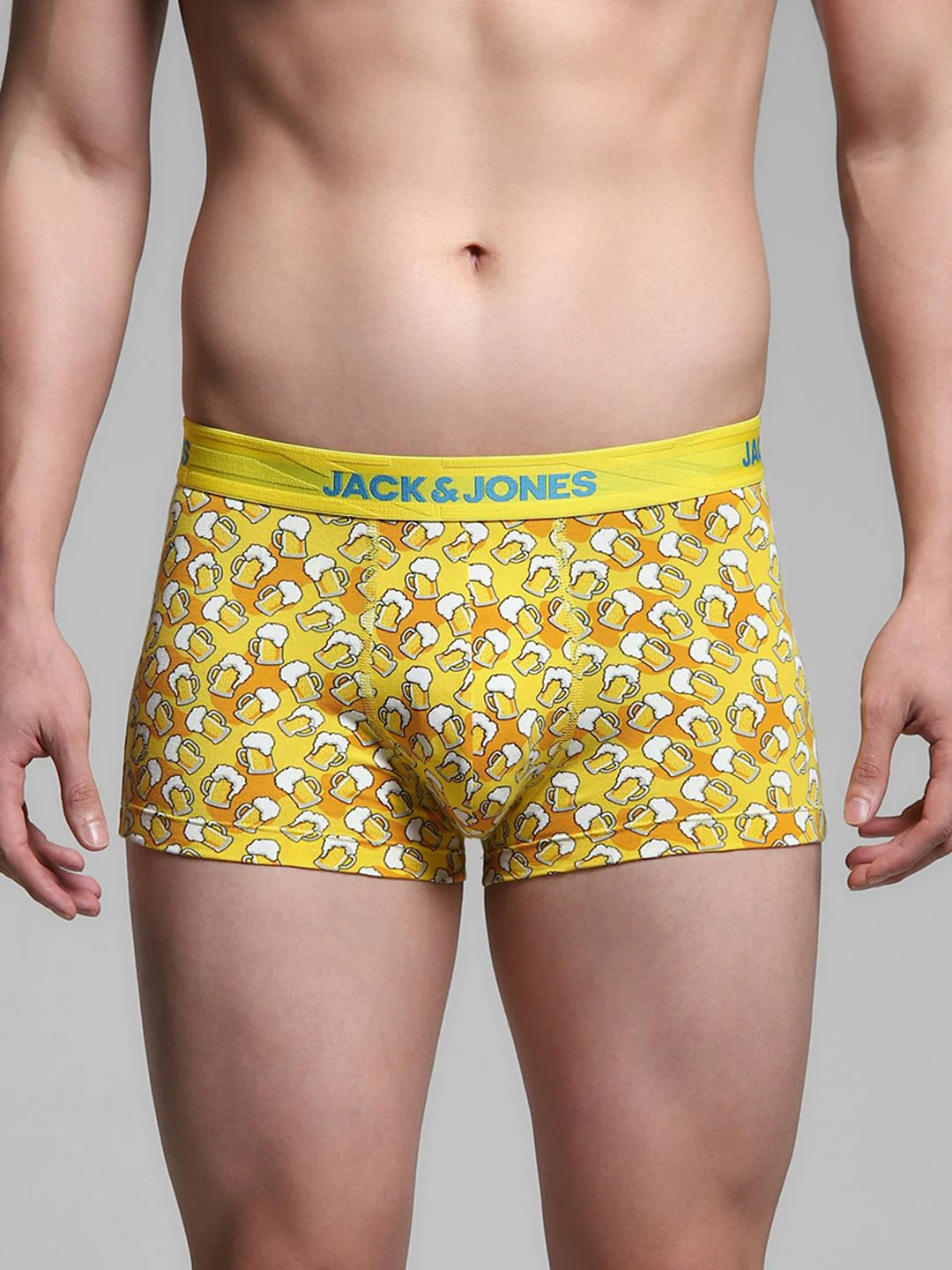 Yellow Beer Printed Trunks