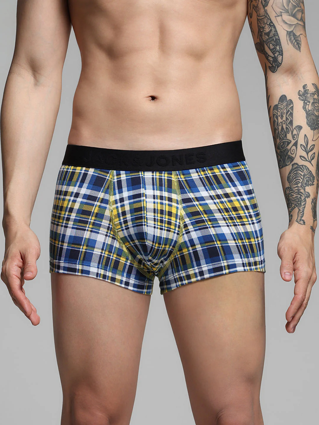 Blue Check Print Trunks