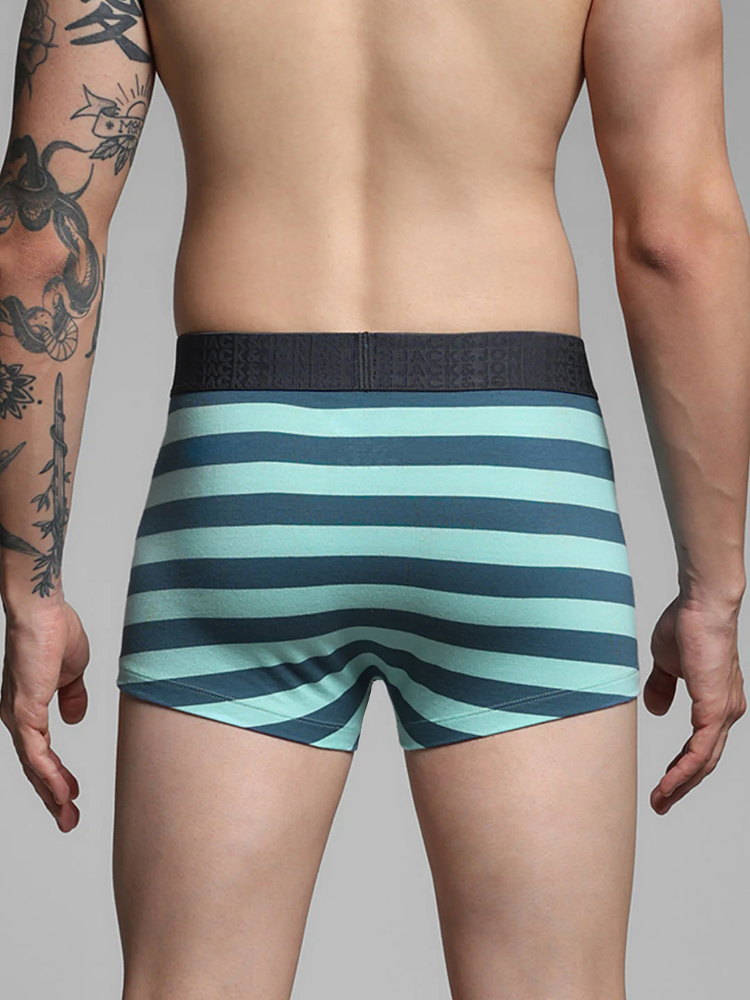 Blue Rugby Striped Print Trunks - Image 3
