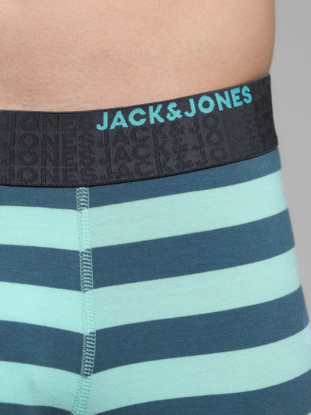 Blue Rugby Striped Print Trunks - Image 4
