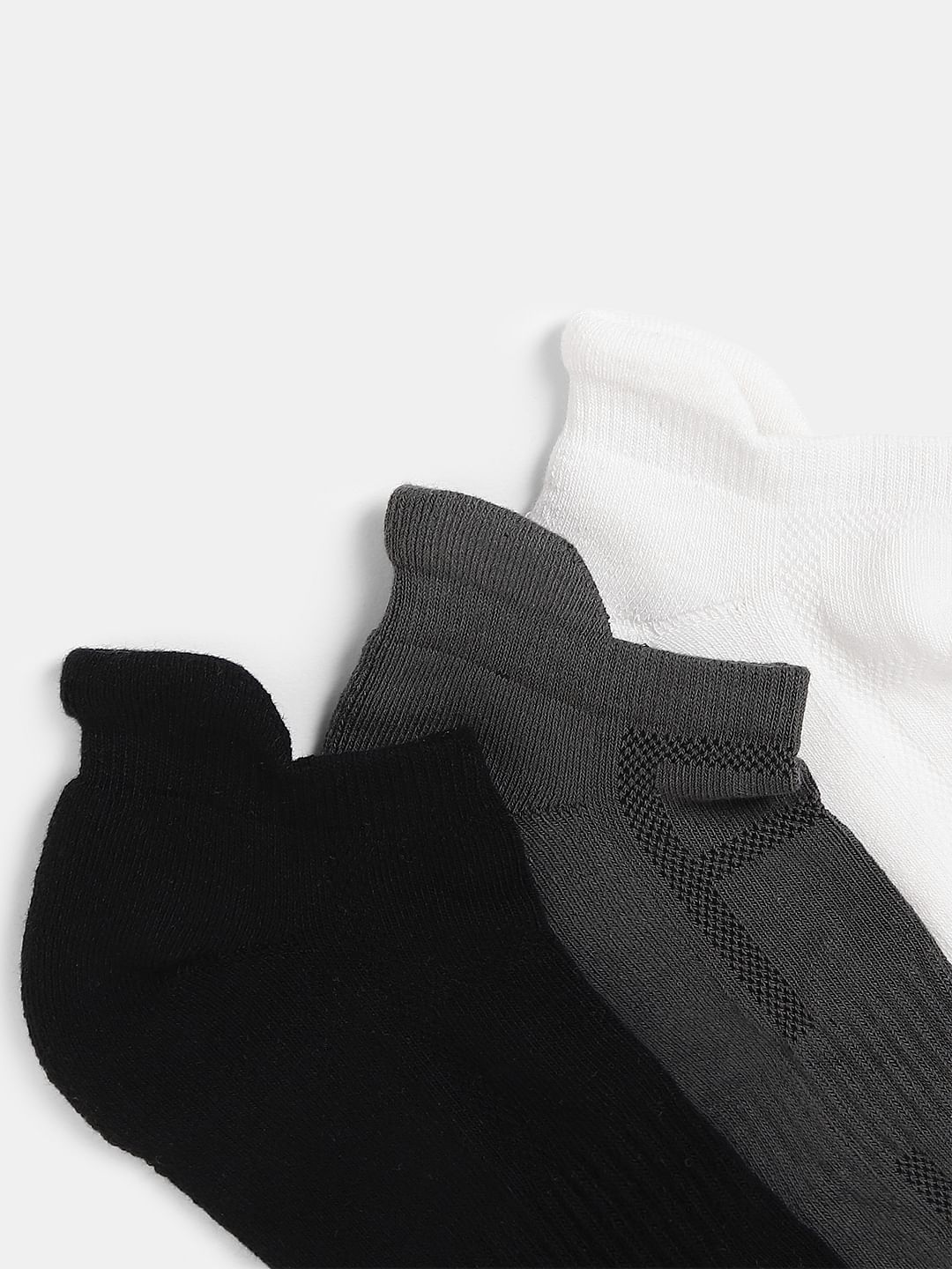 Pack Of 3 Ankle Length Socks - White, Grey, Black - Image 3