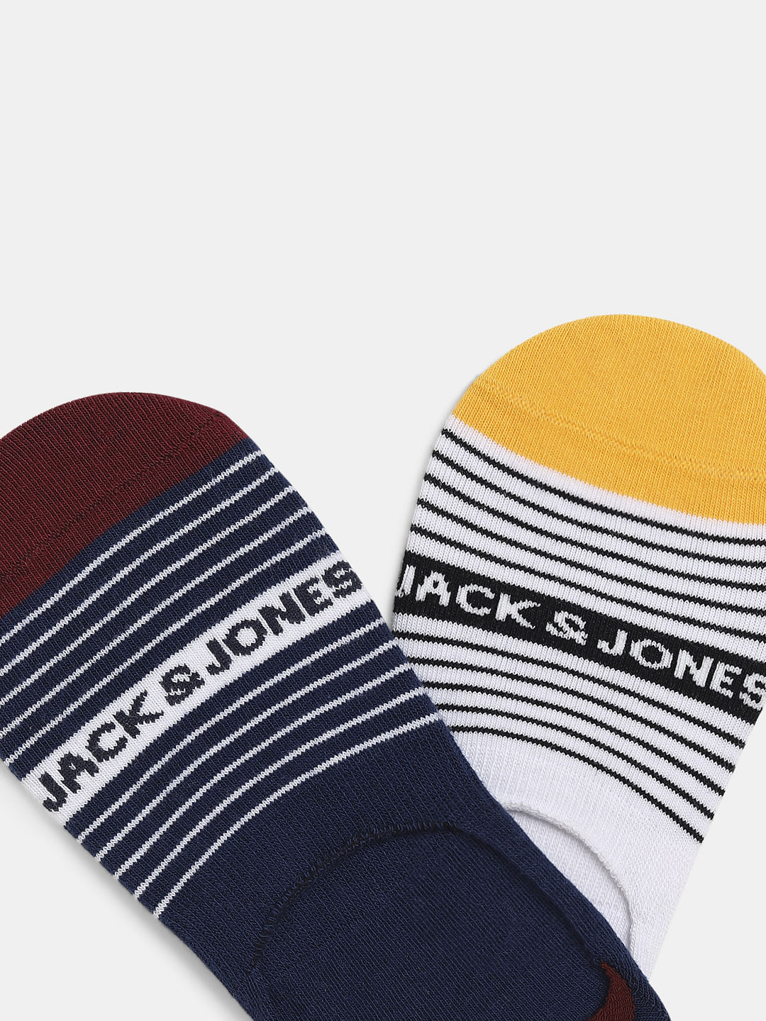 Pack of 2 Striped No Show Socks - Image 2
