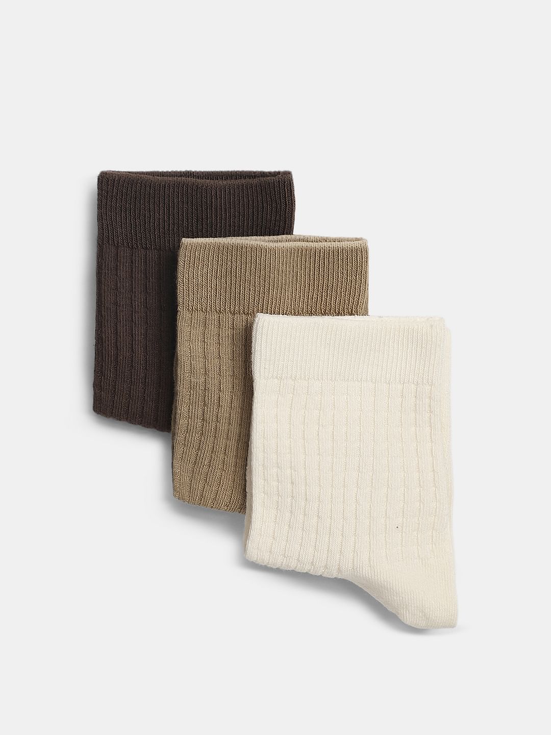 Pack Of 3 Waffle Knit Ankle Length Socks